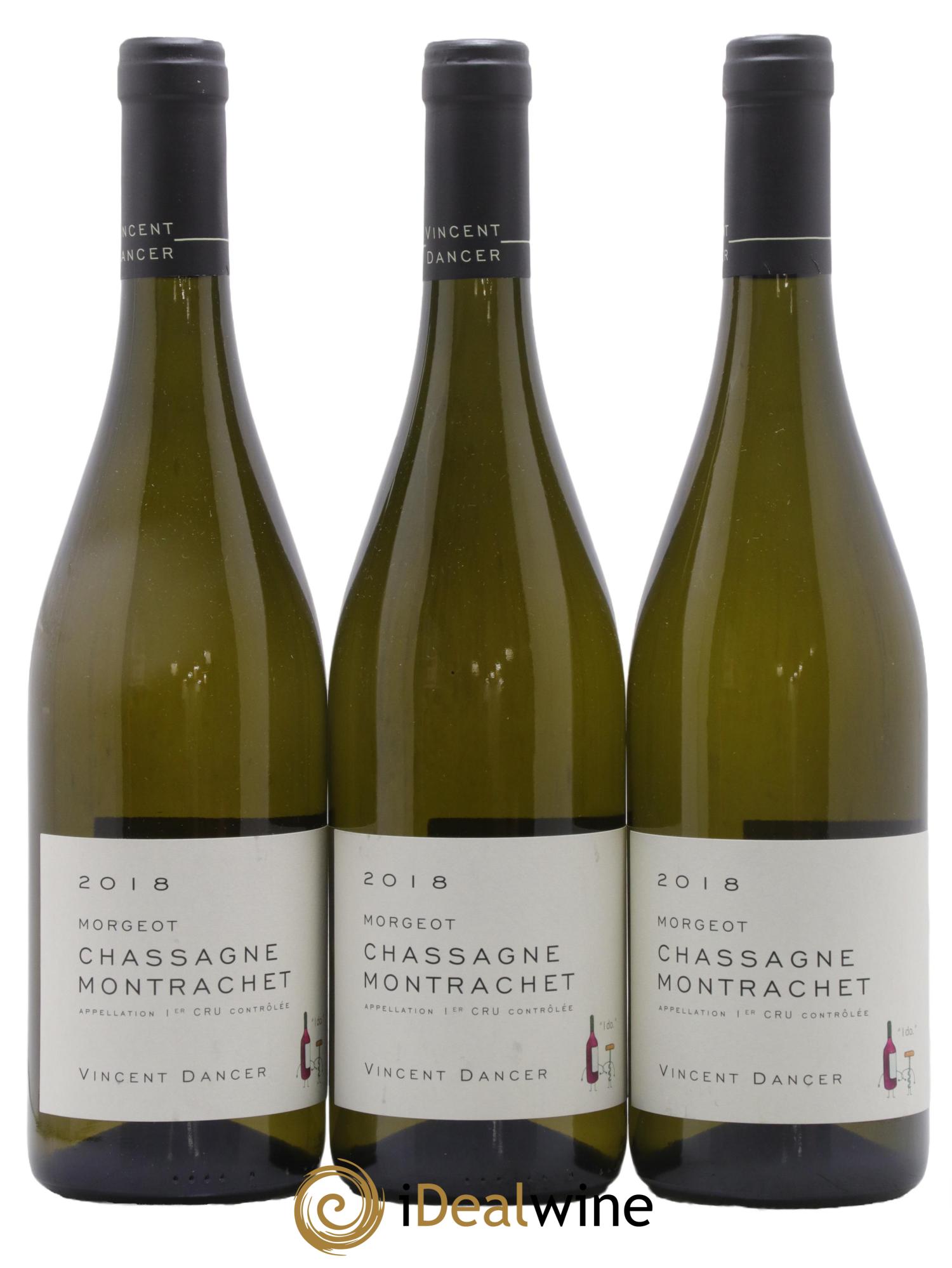 Chassagne-Montrachet 1er Cru Morgeot Vincent Dancer  2018 - Lot de 3 bouteilles - 0