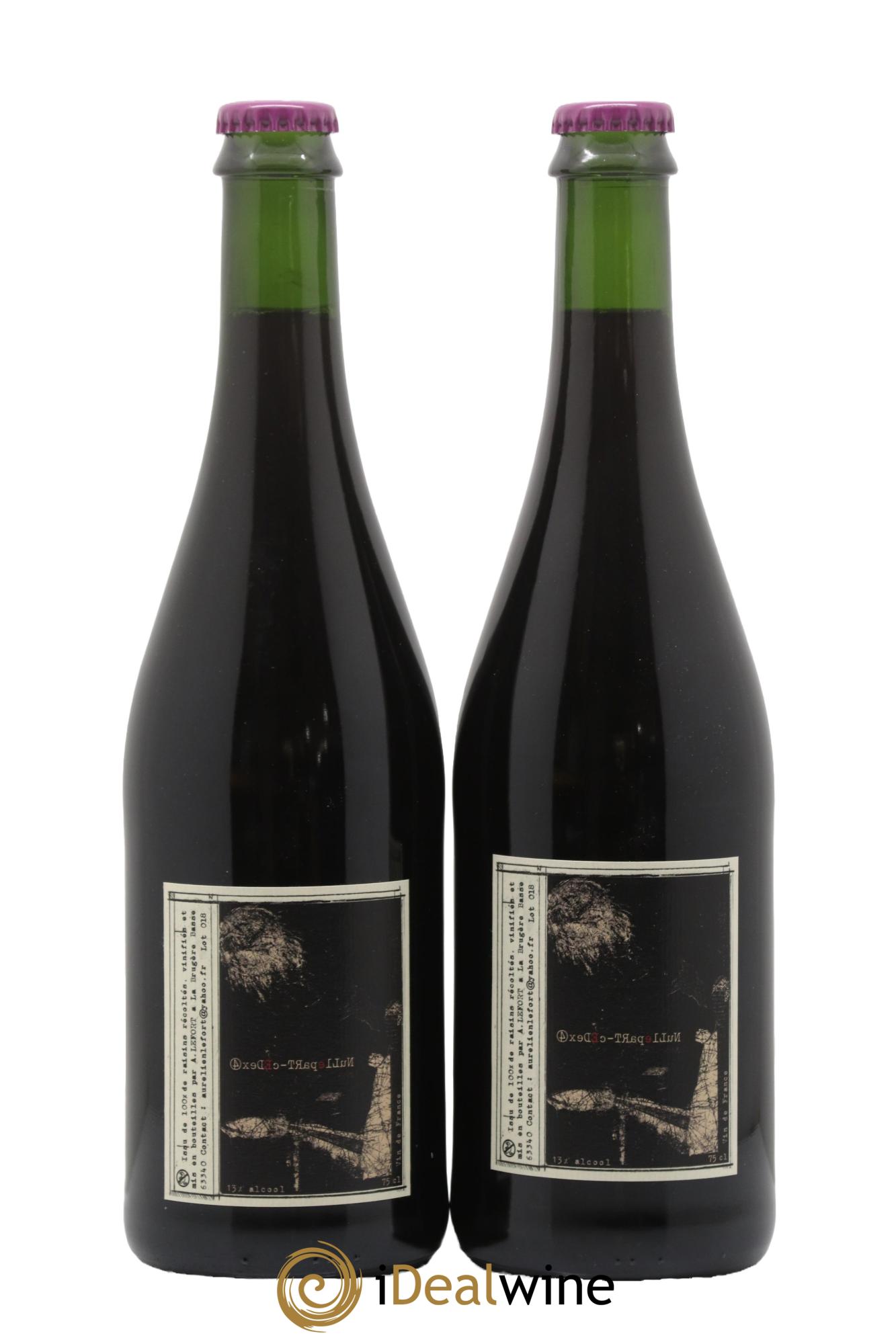 Vin de France Nulle Part Cedex 4 Cuvée Inédite Aurélien Lefort 2018 - Lot de 2 bouteilles - 0