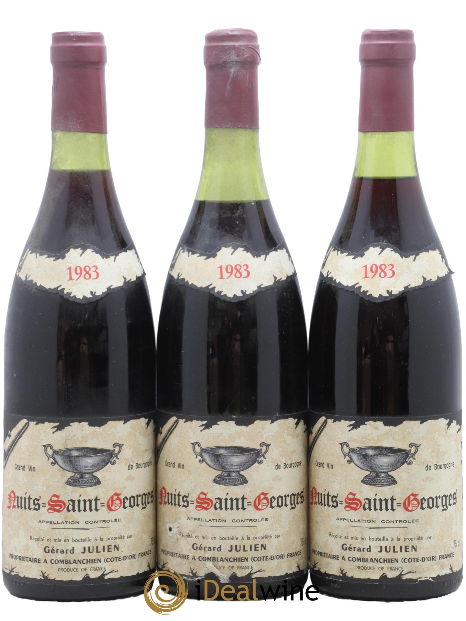 Nuits-Saint-Georges Gerard Julien 1983 - Lot de 3 bouteilles - 0