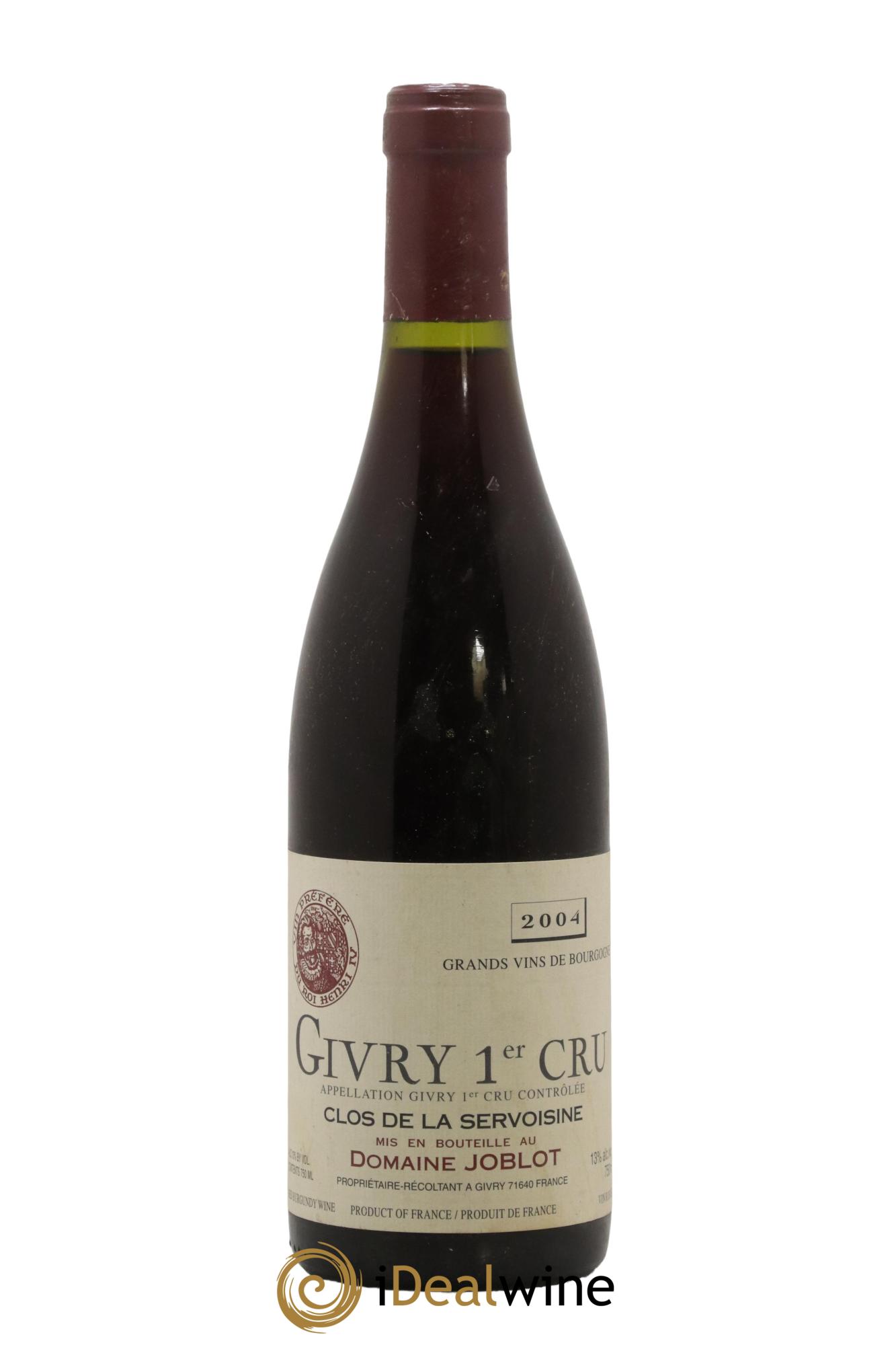 Givry 1er Cru Servoisine Joblot (Domaine) 2004 - Lot de 1 bouteille - 0