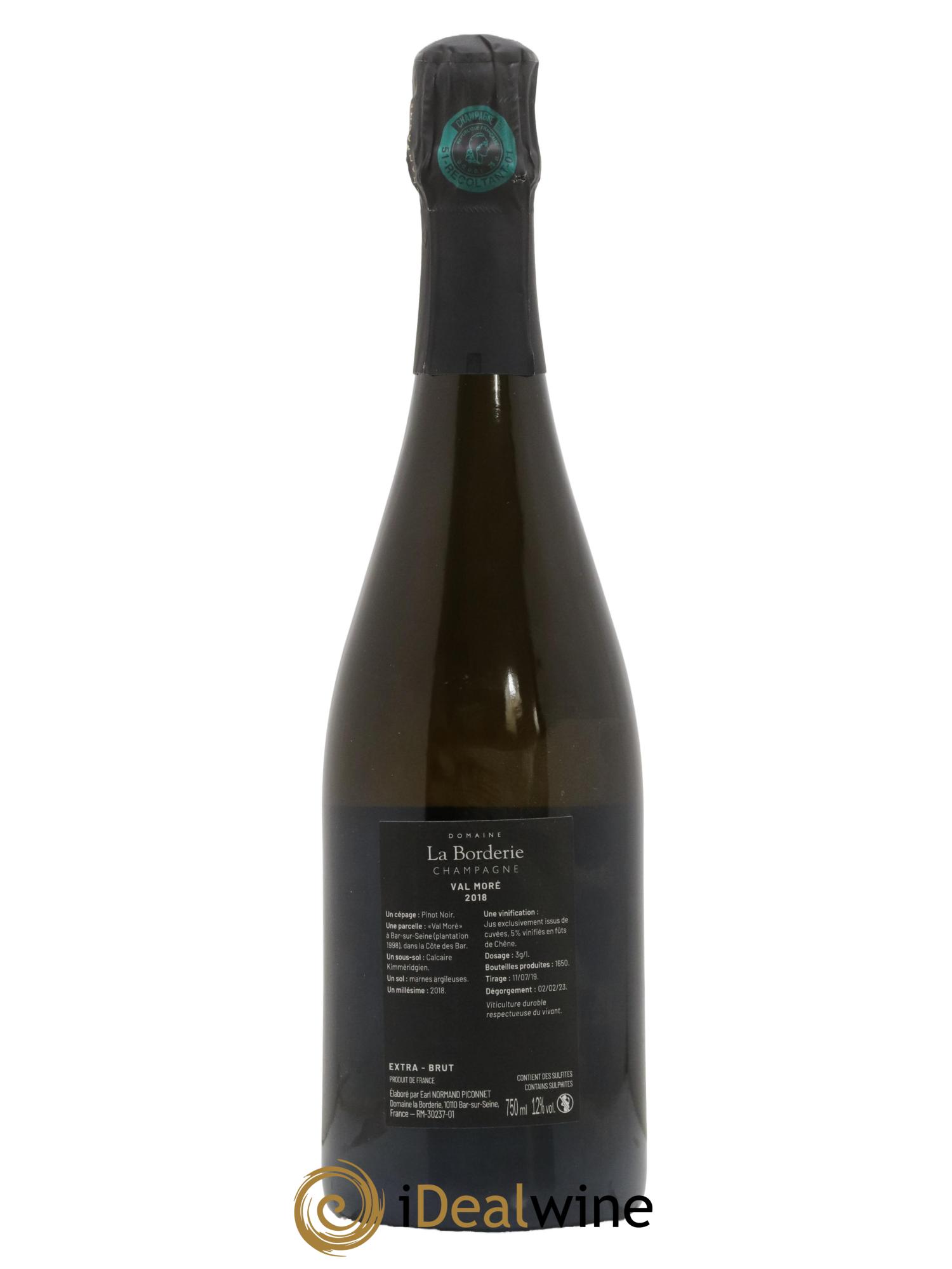 Champagne Extra Brut Blanc de Noirs Val More Maison La Borderie 2018 - Lot of 1 bottle - 1