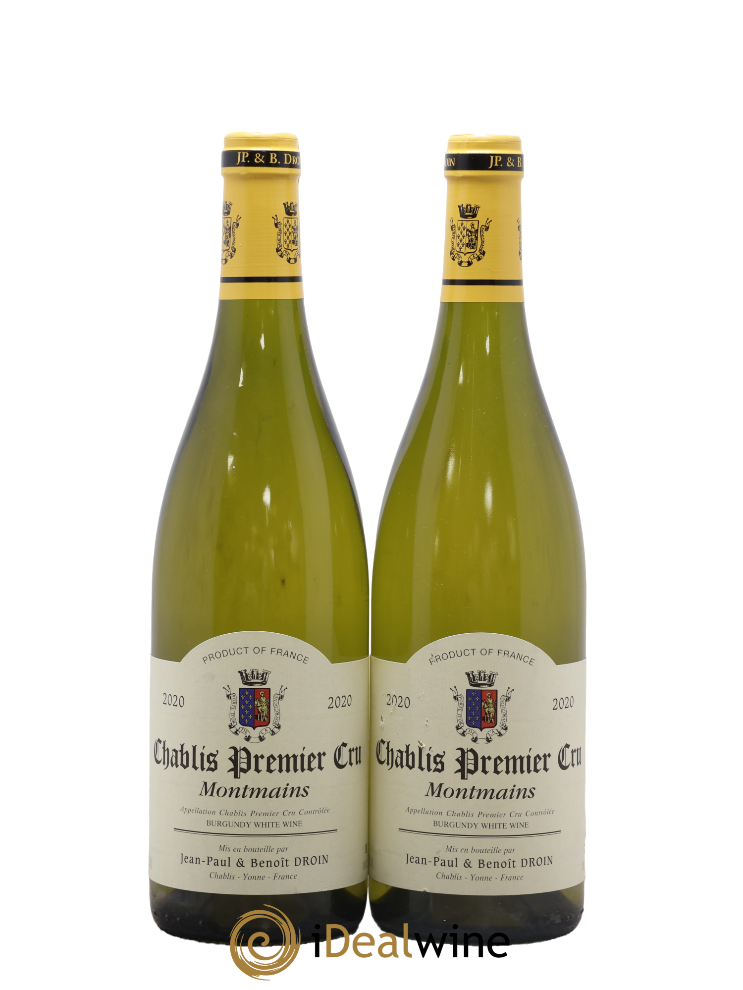 Chablis 1er Cru Montmains Jean-Paul & Benoît Droin (Domaine) 2020 - Lot de 2 bouteilles - 0