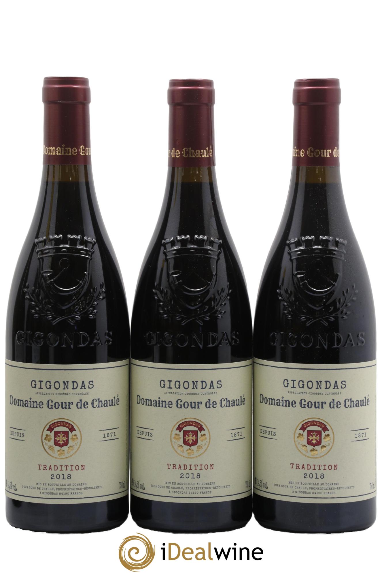 Gigondas Tradition Domaine Gour De Chaulé 2018 - Lot de 3 bouteilles - 0