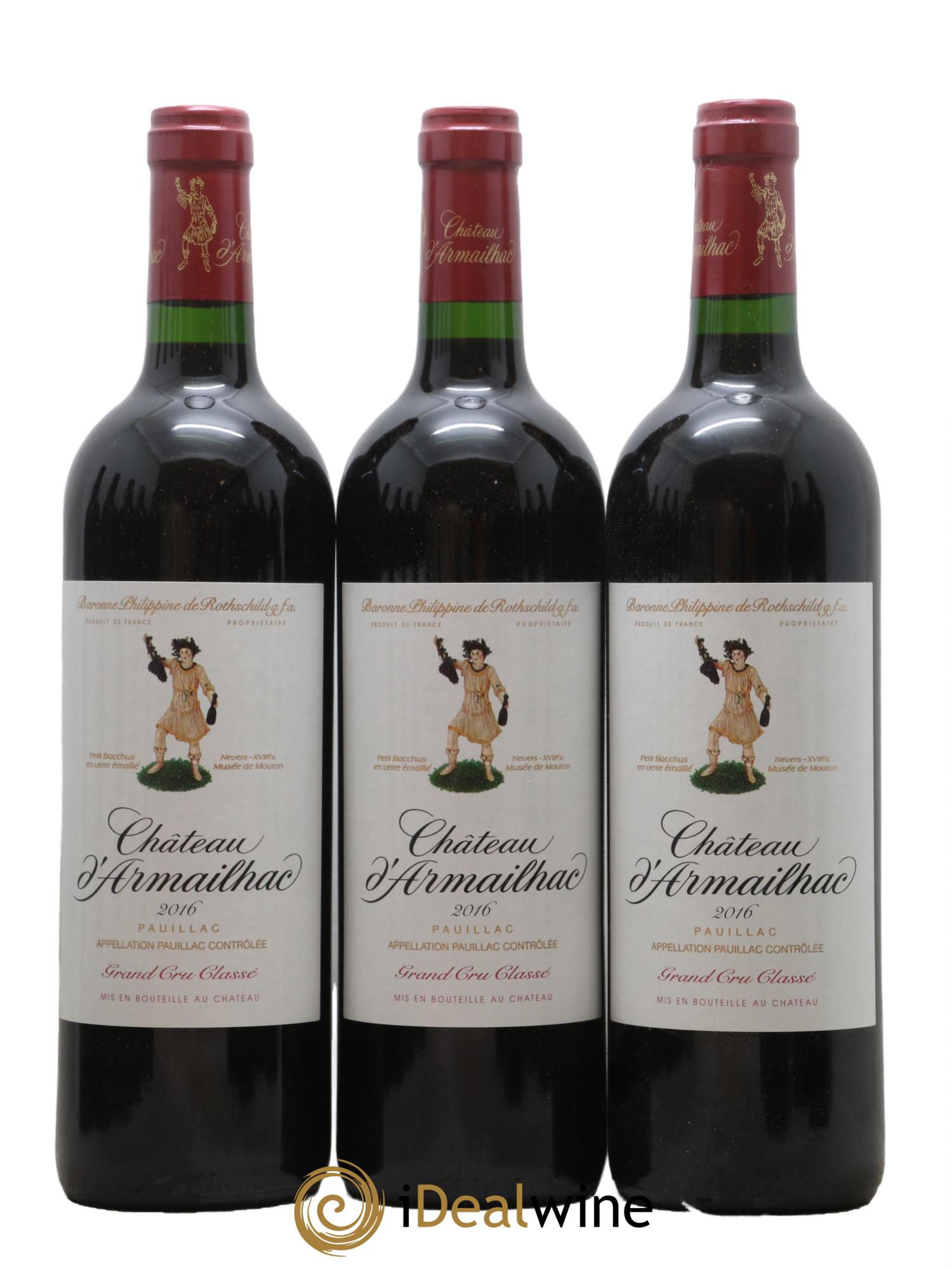 Château d' Armailhac - Mouton Baron(ne) Philippe 5ème Grand Cru Classé  2016 - Posten von 12 Flaschen - 1