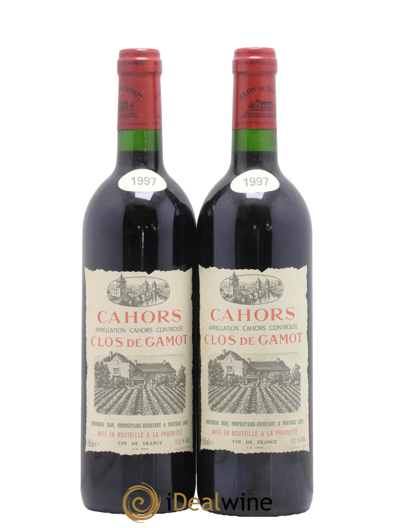 Cahors Clos de Gamot famille Jouffreau 1997 - Lot de 2 bouteilles - 0