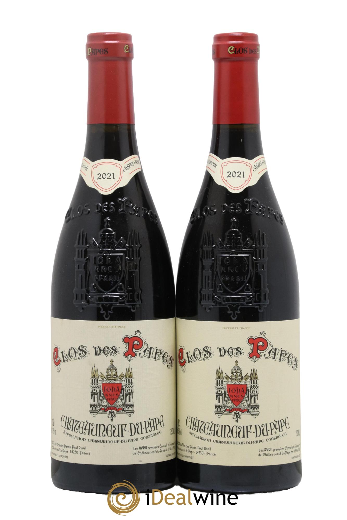 Châteauneuf-du-Pape Clos des Papes - Paul Avril 2021 - Lot de 2 bouteilles - 0
