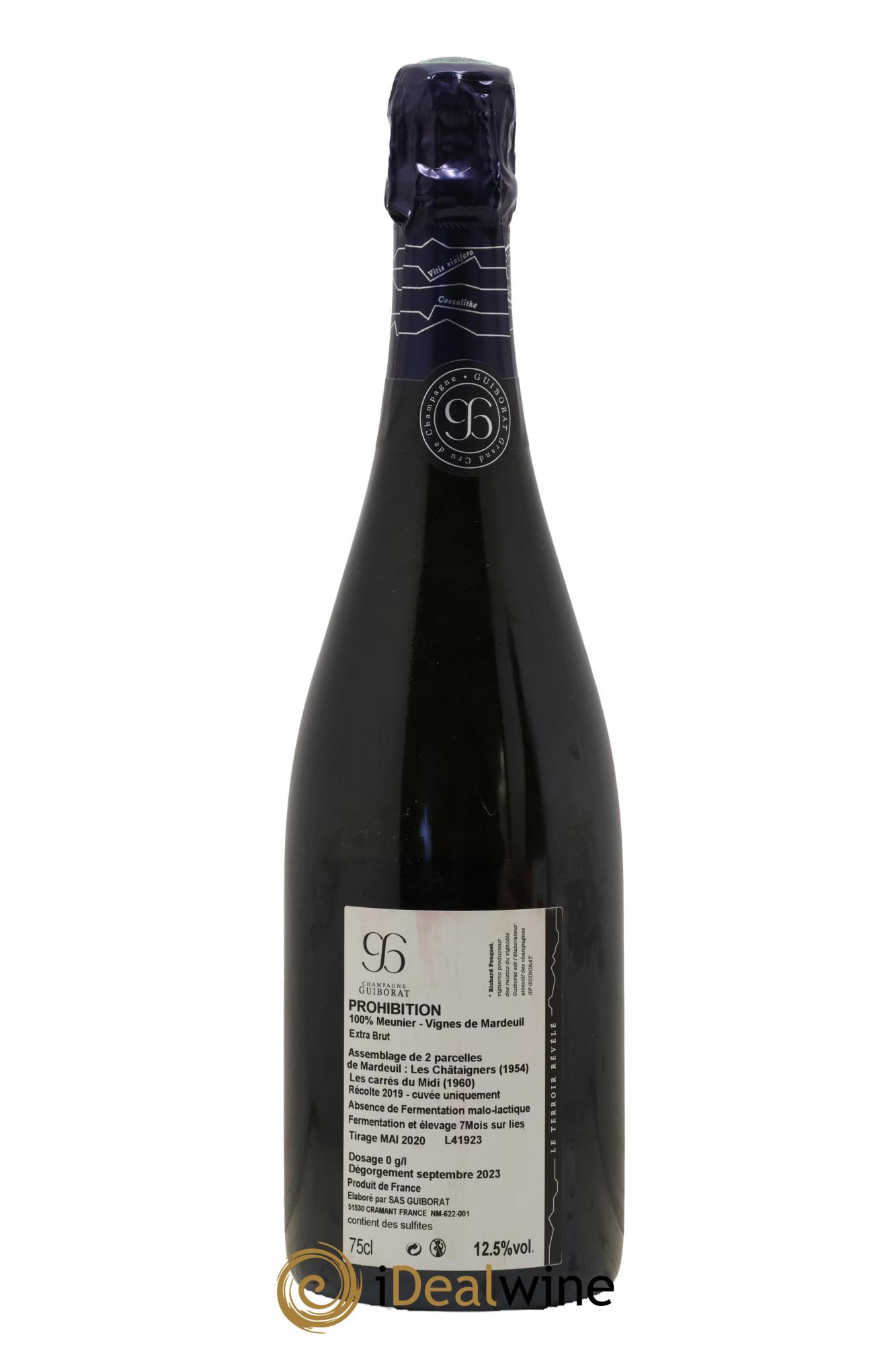  Prohibition 100% Meunier Guiborat - Lot de 1 bouteille - 1