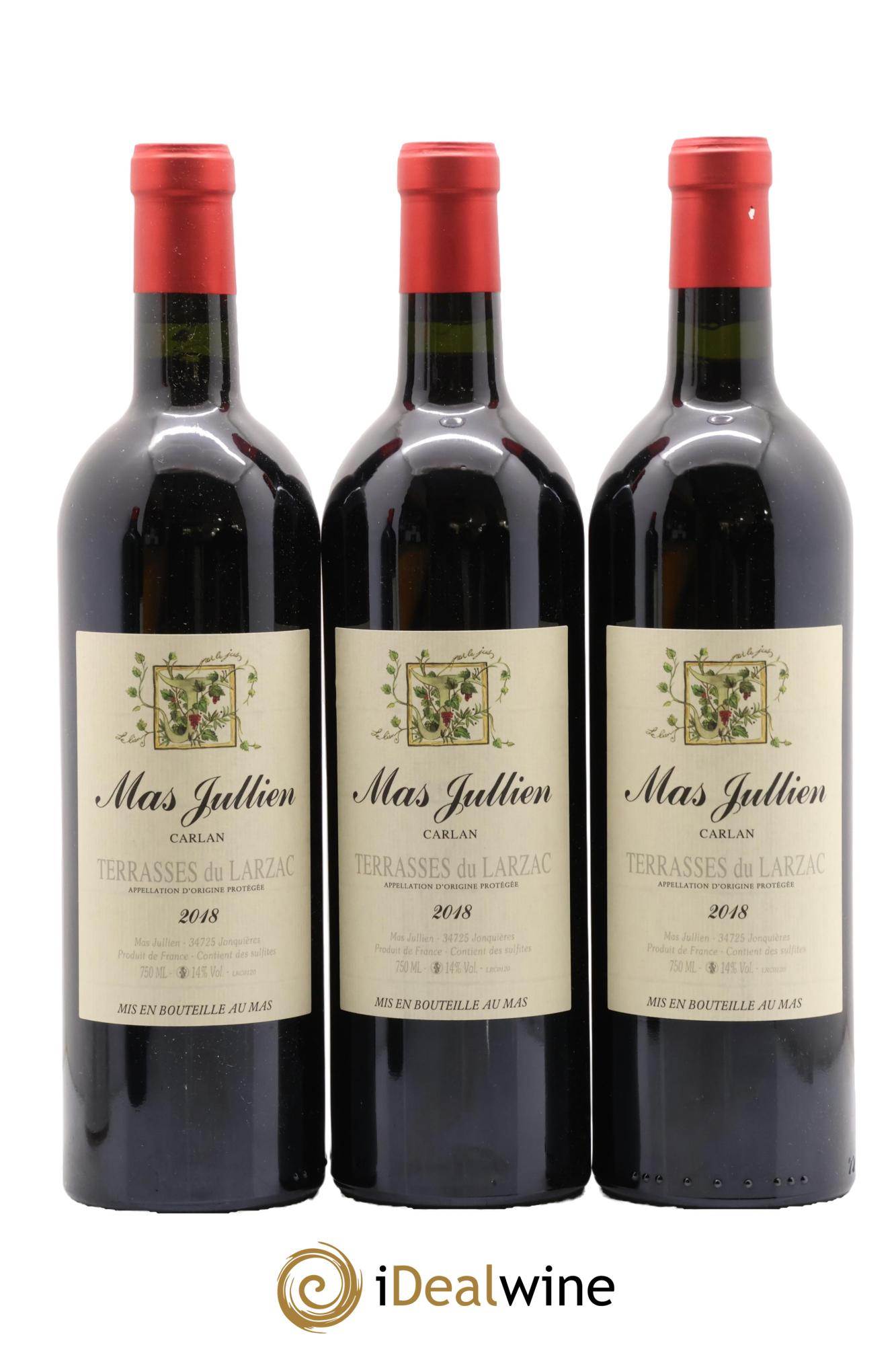 Terrasses du Larzac Mas Jullien Carlan Olivier Jullien 2018 - Lot of 3 bottles - 0