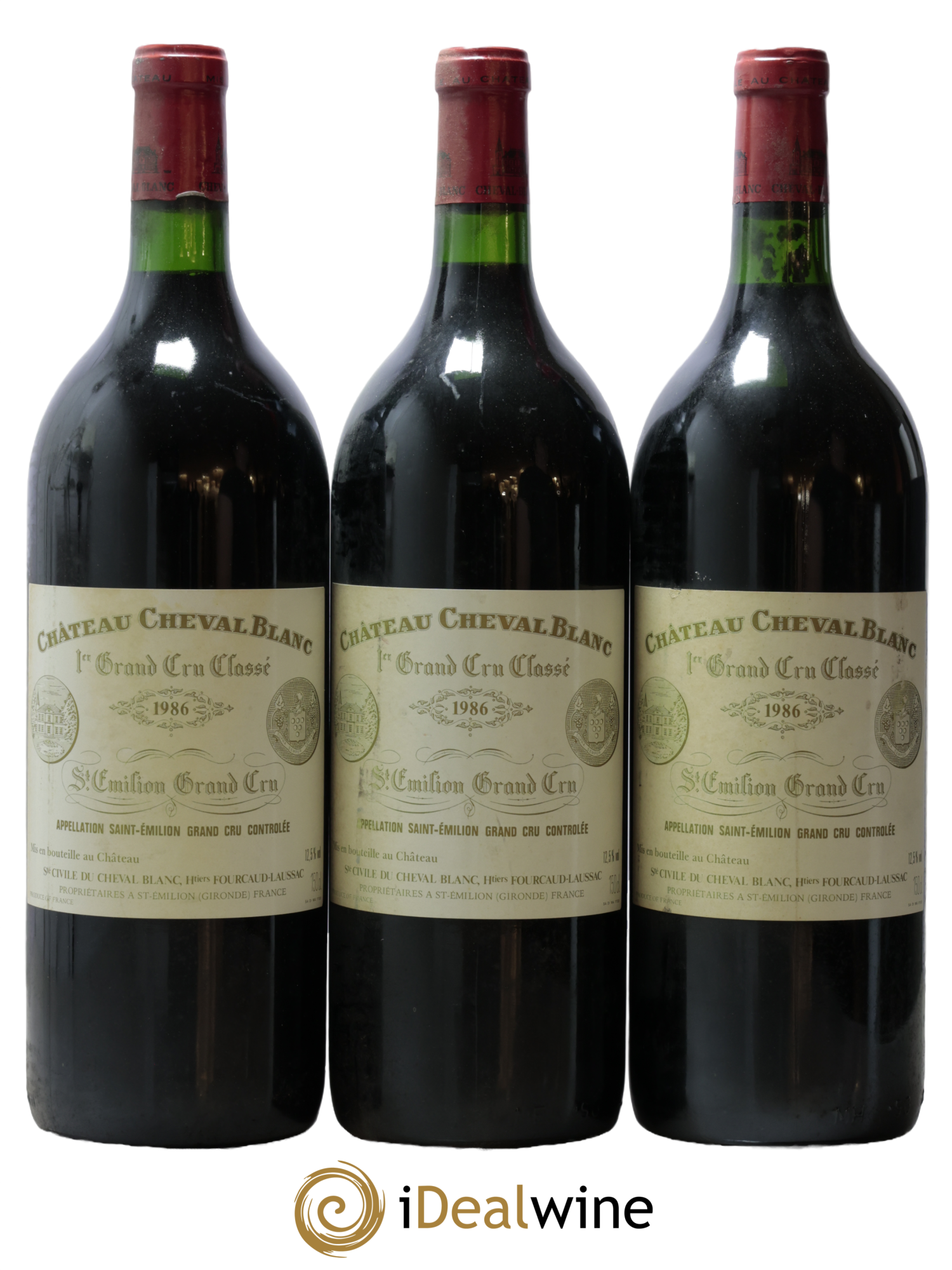 Château Cheval Blanc 1er Grand Cru Classé A 1986 - Lot of 3 magnums - 0