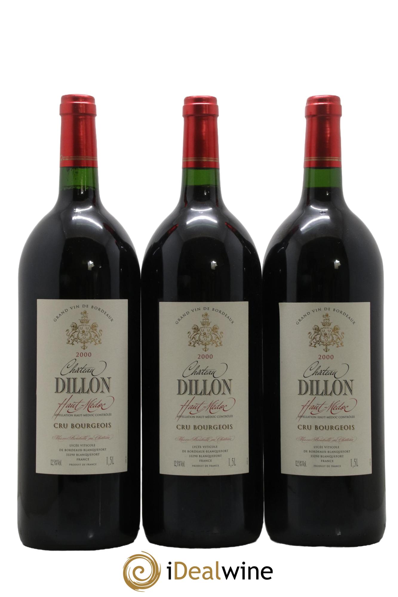 Château Dillon Cru Bourgeois 2000 - Posten von 3 Magnum - 0