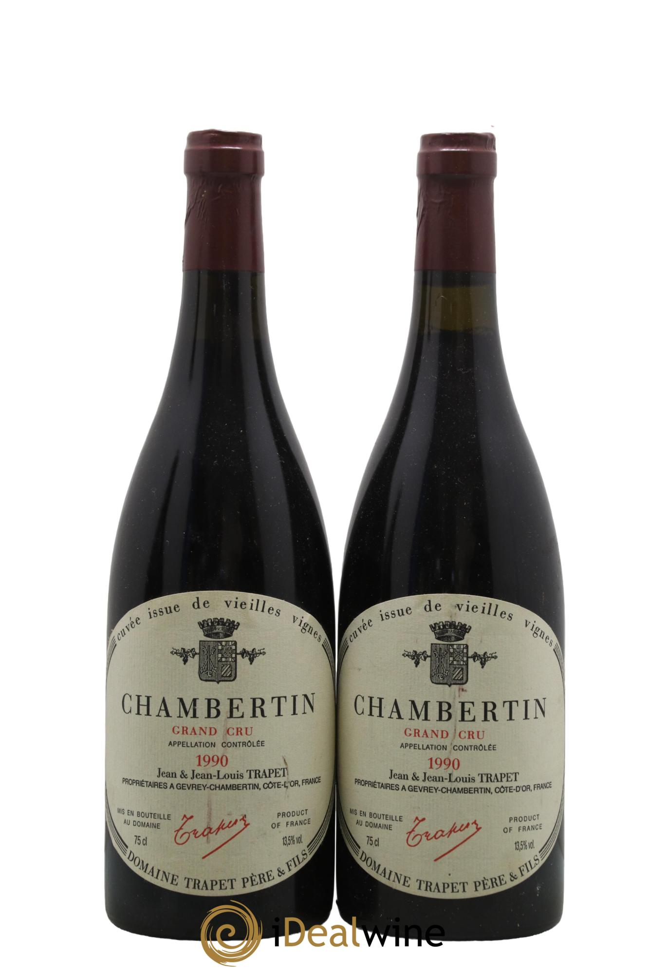 Chambertin Grand Cru Vieilles Vignes Domaine Trapet 1990 - Lot of 2 bottles - 0