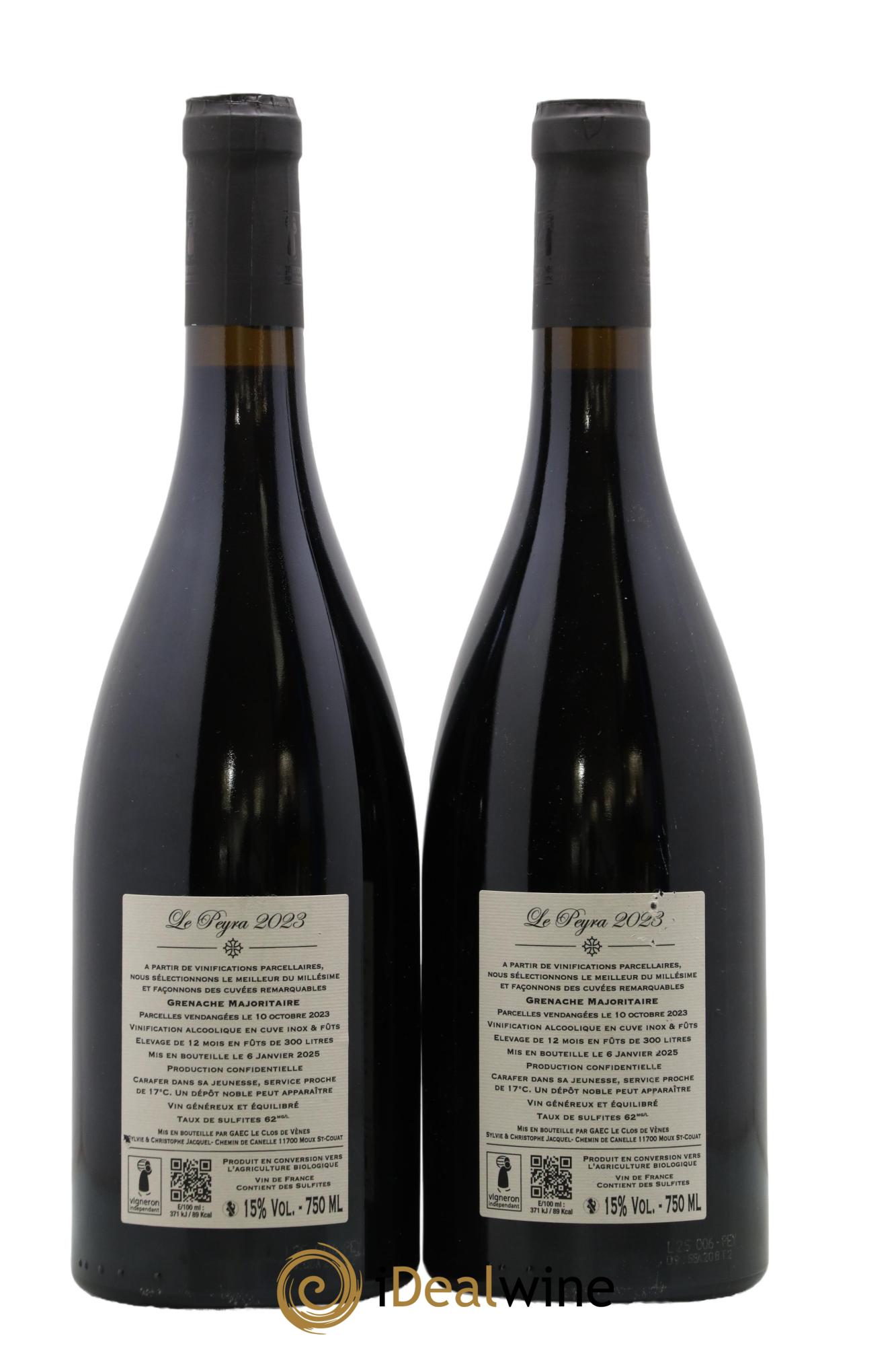Vin de France Cuvée Le Peyra Domaine Clos de Vènes 2023 - Lot of 2 bottles - 1