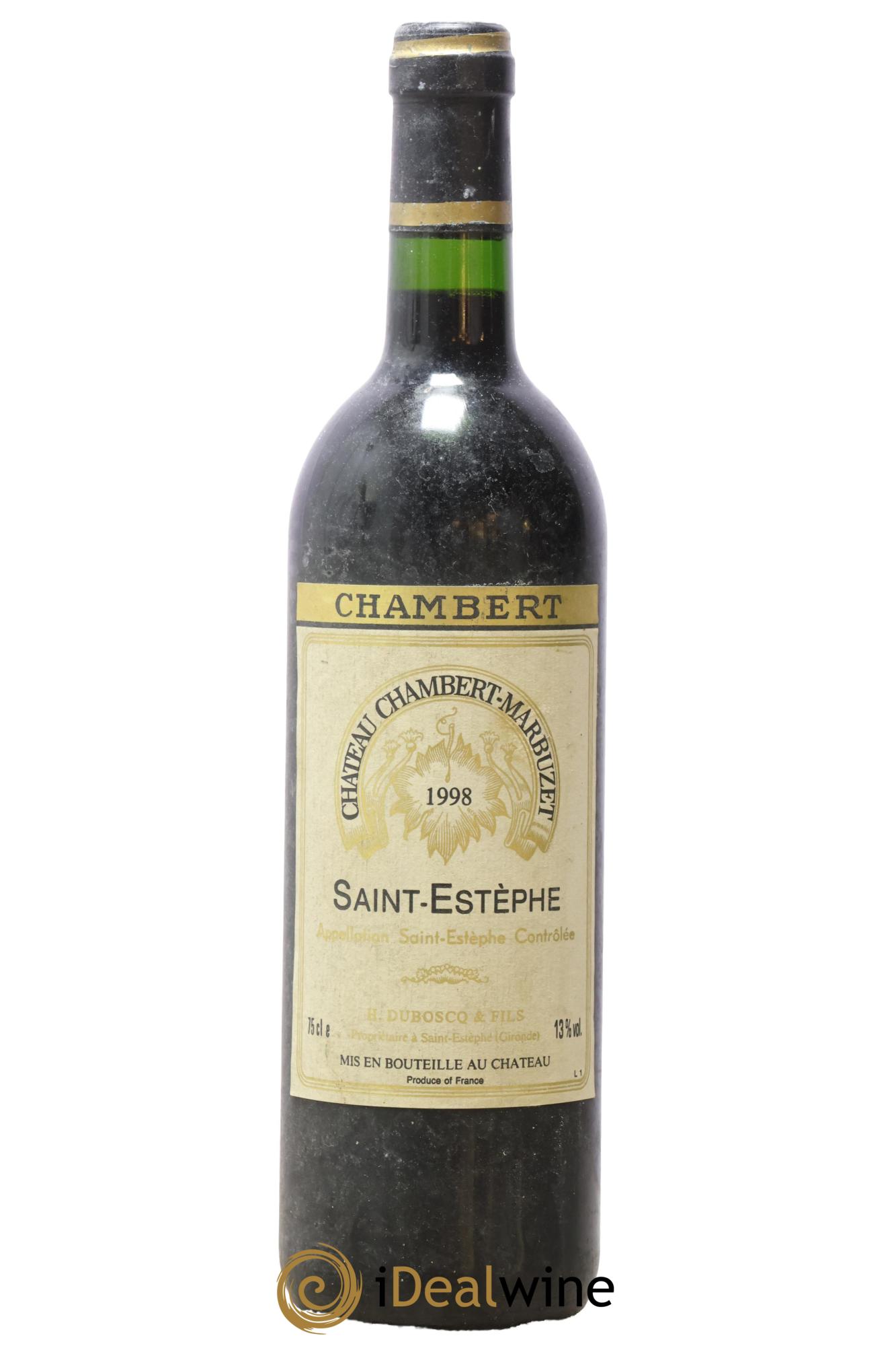 Château Chambert-Marbuzet Cru Bourgeois 1998 - Lot de 1 bouteille - 0