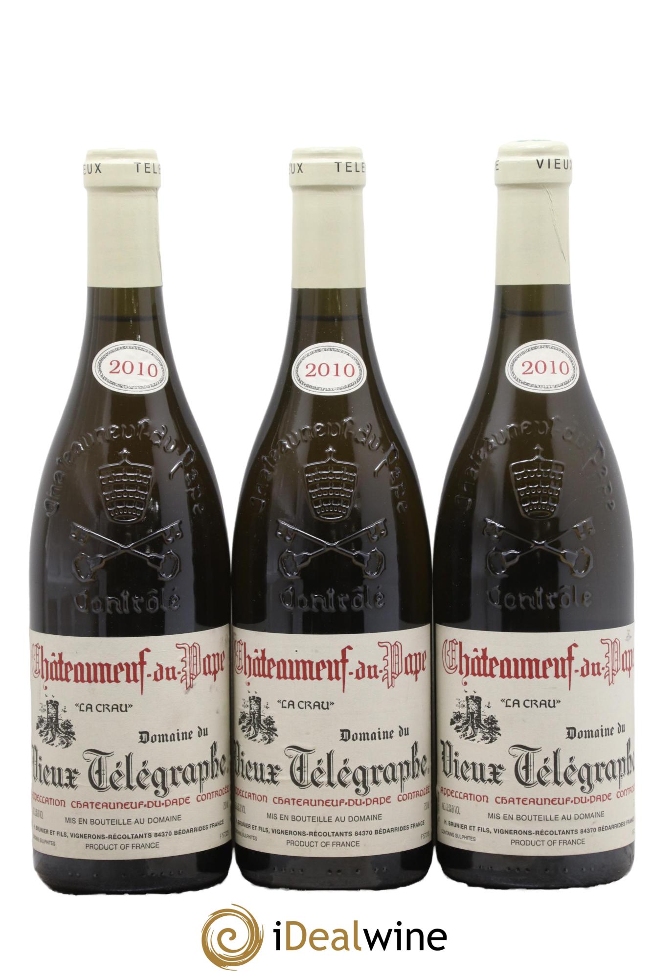 Châteauneuf-du-Pape Vieux Télégraphe (Domaine du) Vignobles Brunier 2010 - Lotto di 3 bottiglie - 0