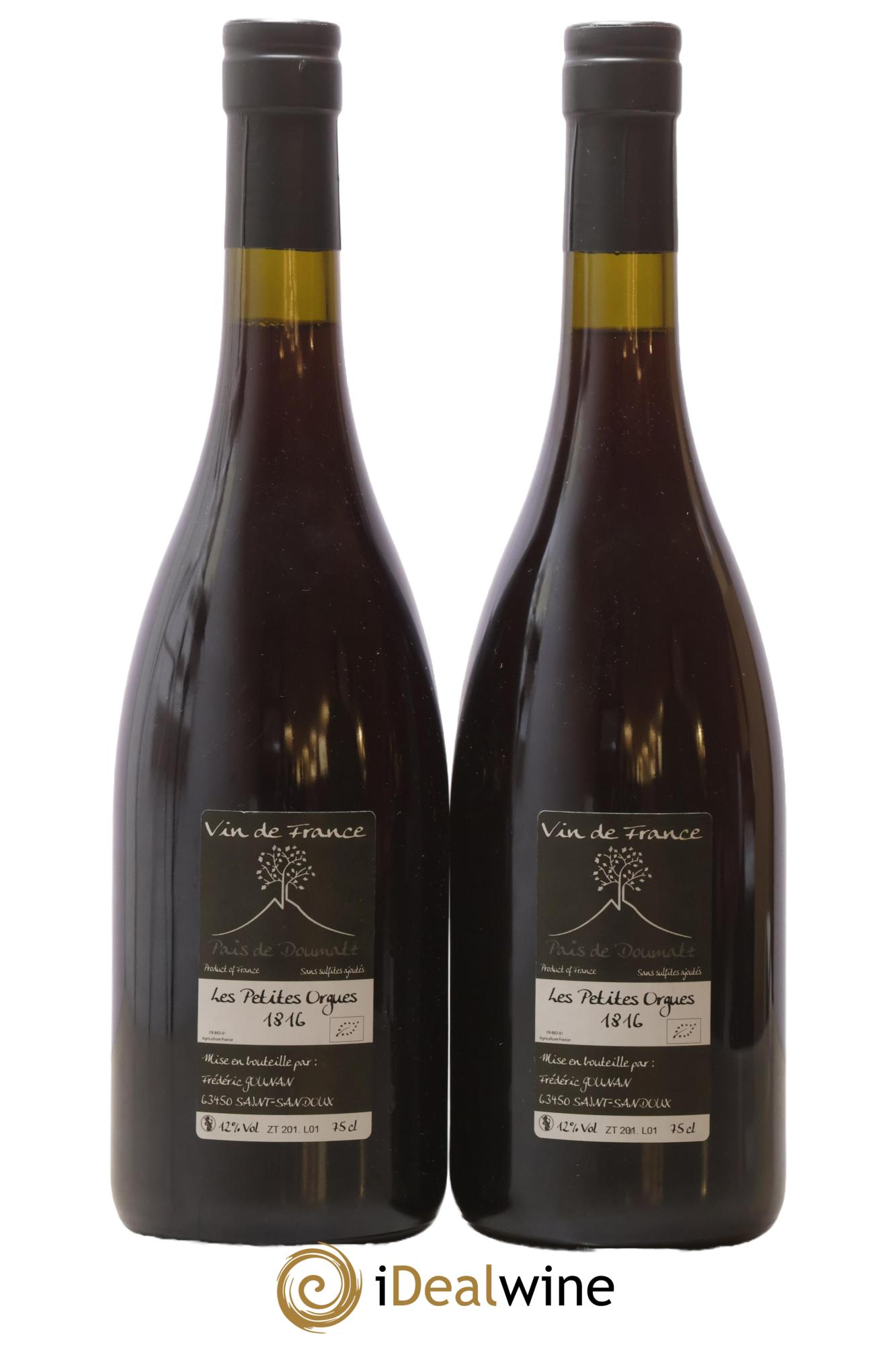 Vin de France Les Petites Orgues Vignoble de l'Arbre Blanc  2016 - Lot de 2 bouteilles - 1