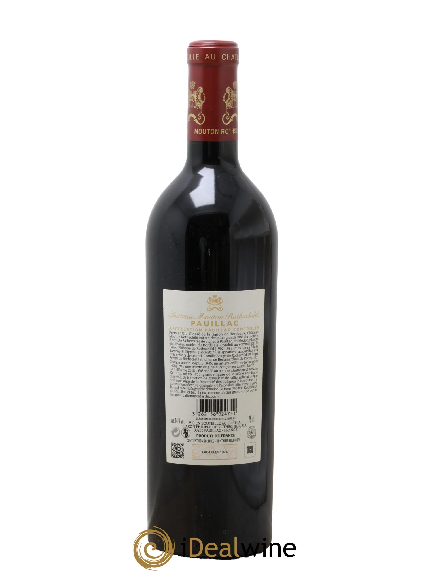 Château Mouton Rothschild 1er Grand Cru Classé 2018 - Lot de 1 bouteille - 2
