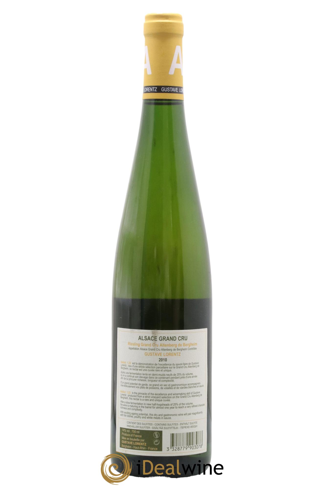 Riesling Grand Cru Altenberg de Bergheim Addict 1.23 Gustave Lorentz 2010 - Posten von 1 Flasche - 1