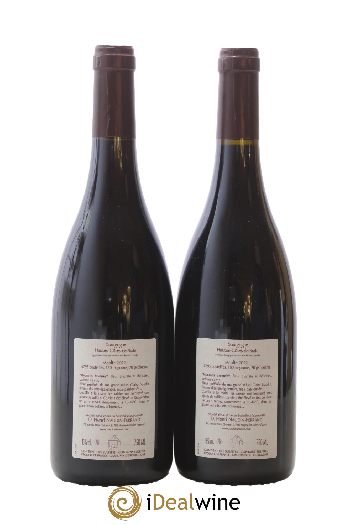 Hautes-Côtes de Nuits Myosotis Arvensis Naudin-Ferrand (Domaine) 2022 - Lot of 2 bottles - 1