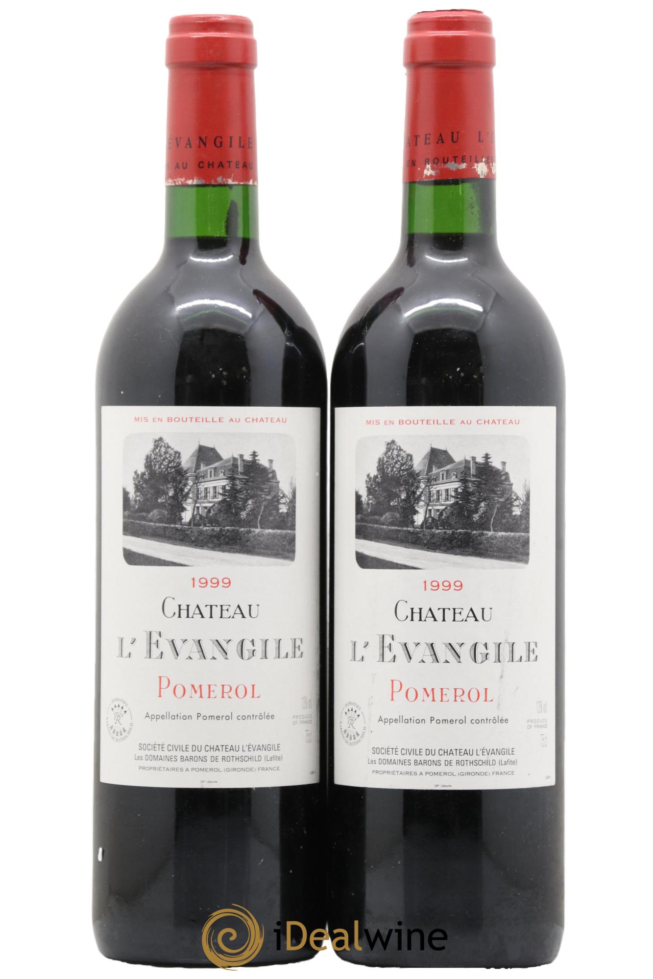 Château l' Évangile 1999 - Lot de 2 bouteilles - 0