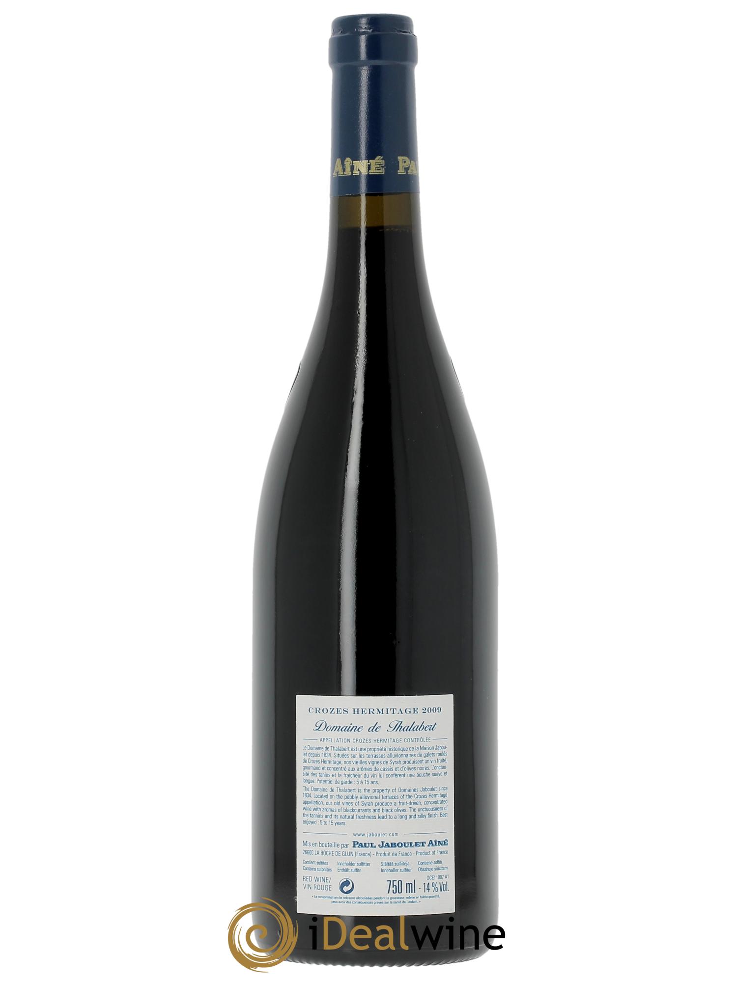 Crozes-Hermitage Domaine de Thalabert Paul Jaboulet Ainé 2009 - Lot de 1 bouteille - 1
