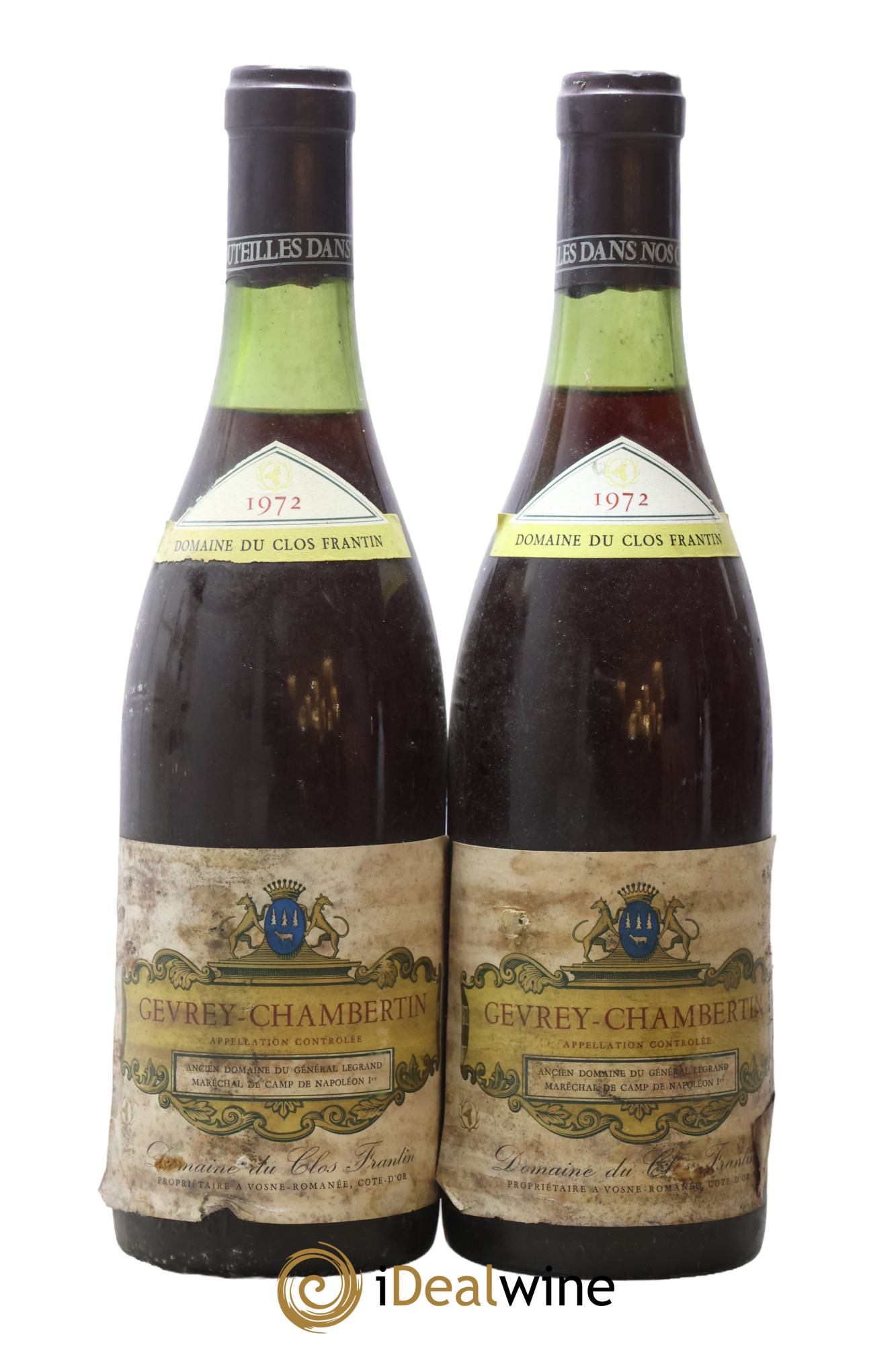 Gevrey-Chambertin Clos Frantin - Albert Bichot 1972 - Lot de 2 bouteilles - 0
