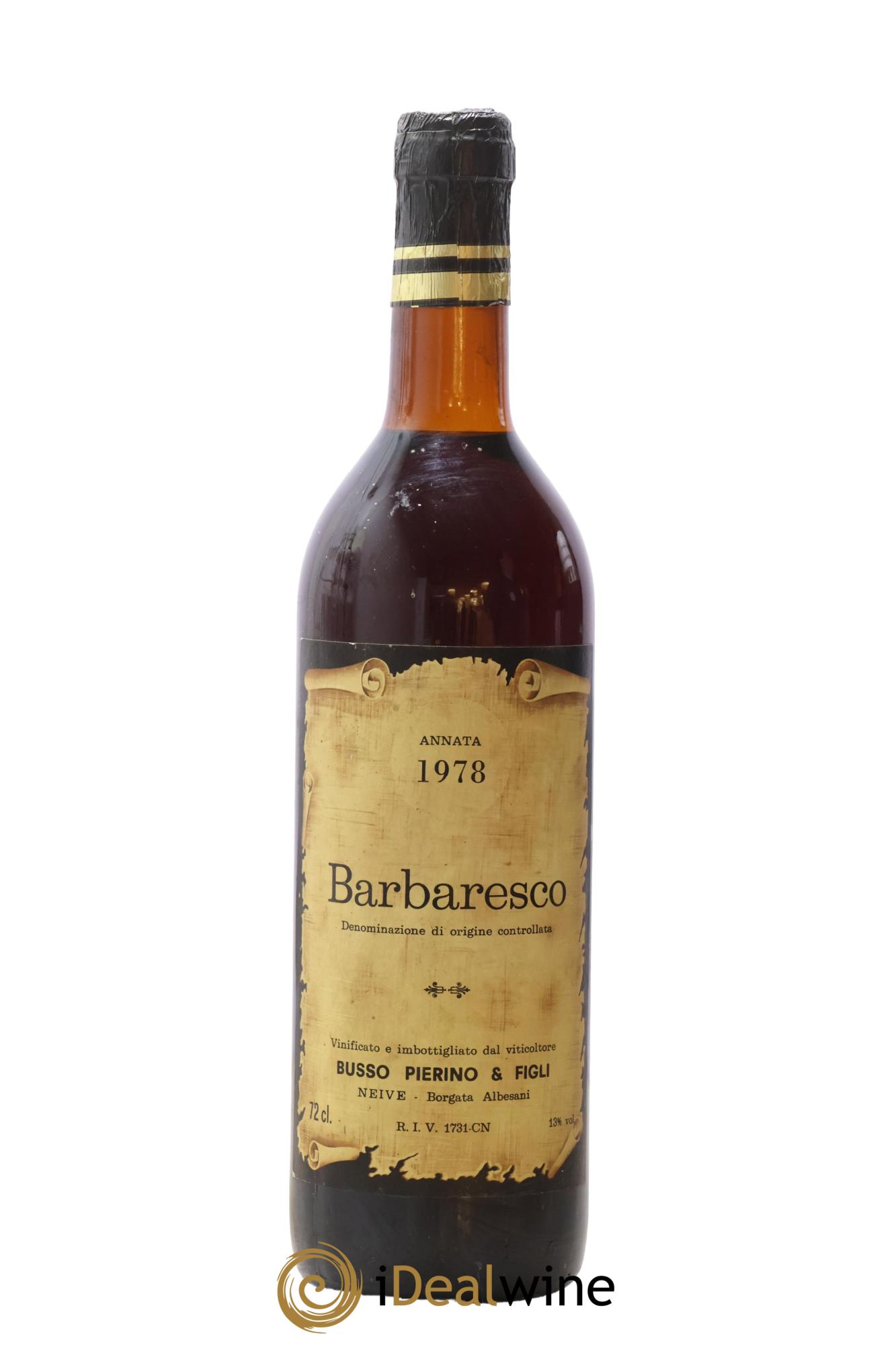 Barbaresco DOCG Cantina Piero Busso 1978 - Lot de 1 bouteille - 0