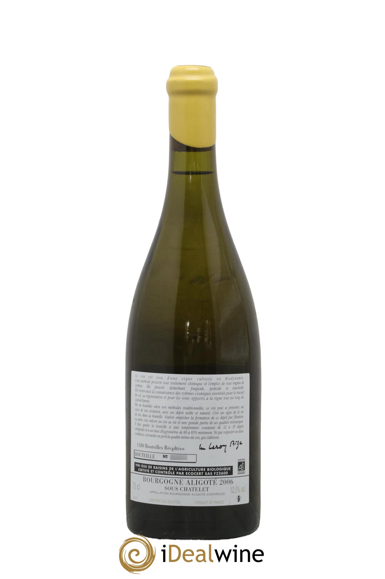 Bourgogne Aligoté Sous Chatelet d'Auvenay (Domaine) 2006 - Lot de 1 bouteille - 1