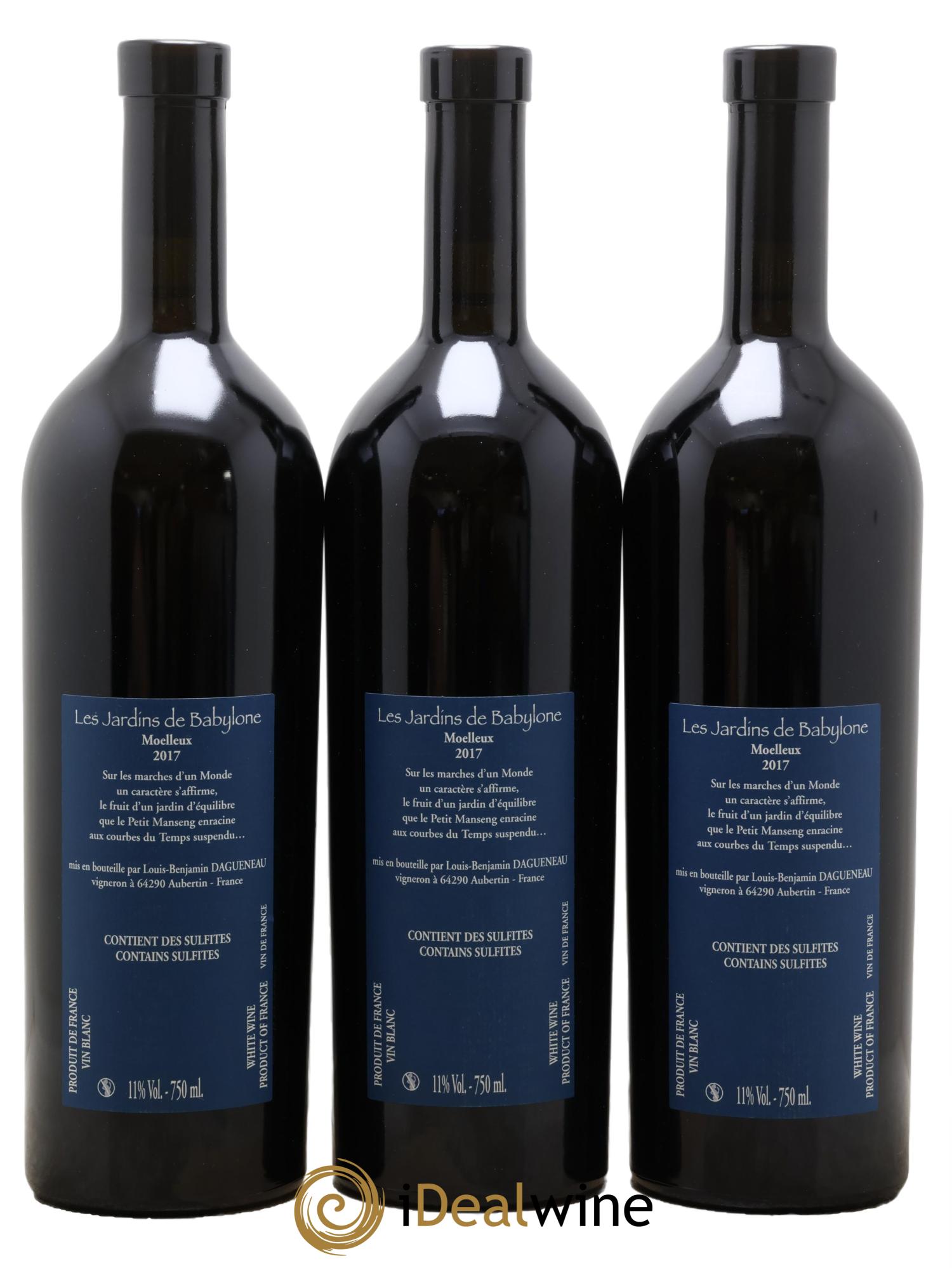 Vin de France (anciennement Jurançon) Jardins de Babylone Didier Dagueneau 2017 - Lotto di 3 bottiglie - 1