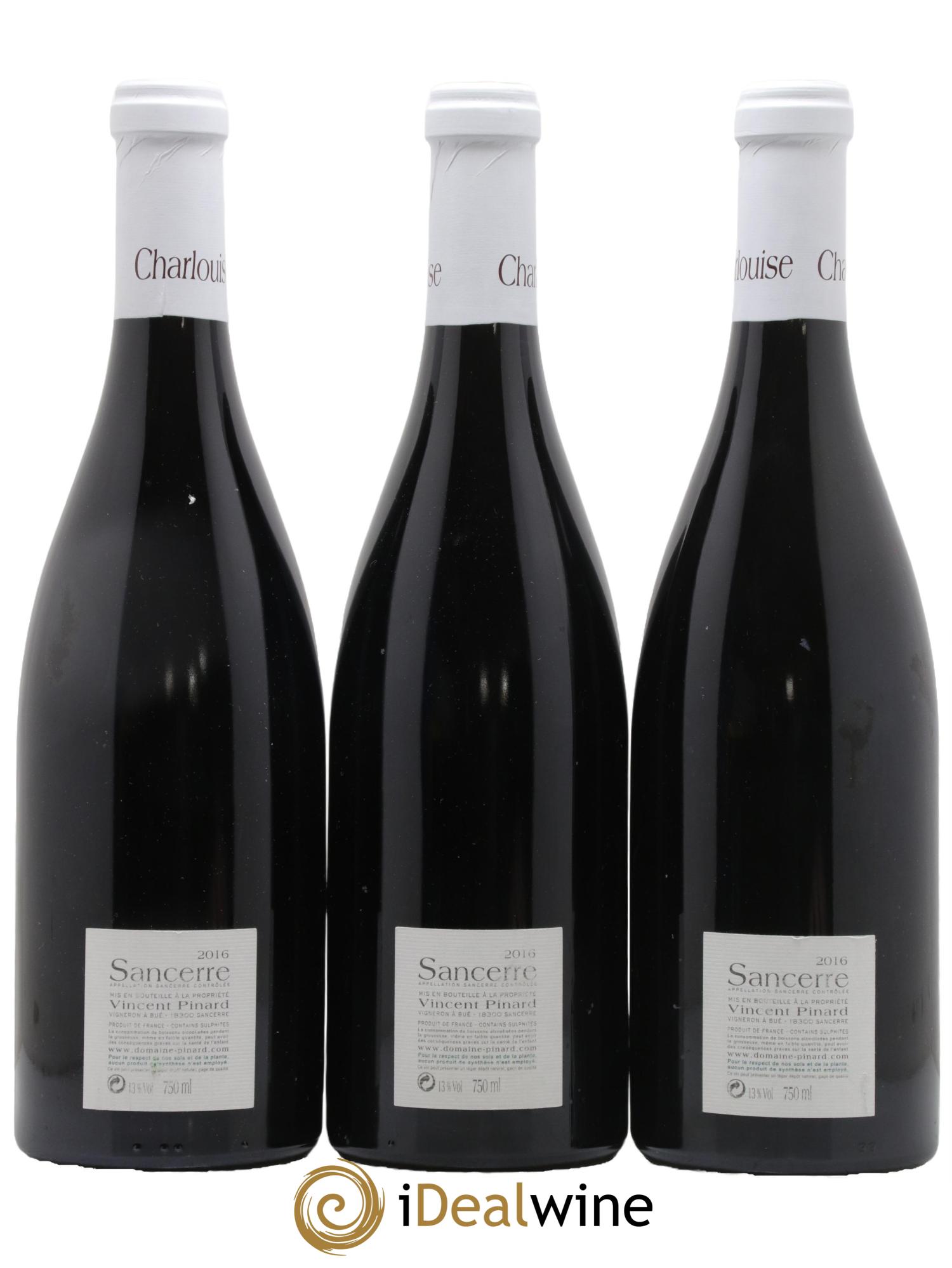 Sancerre Charlouise Vincent Pinard 2016 - Lot of 3 bottles - 1
