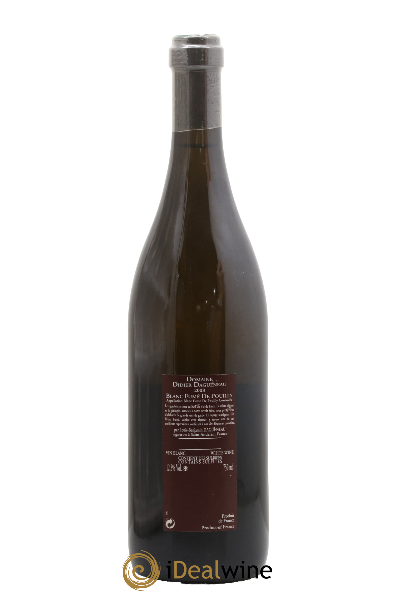 Vin de France (anciennement Pouilly-Fumé) Pur Sang Dagueneau (Domaine Didier - Louis-Benjamin) 2008 - Lot de 1 bouteille - 1