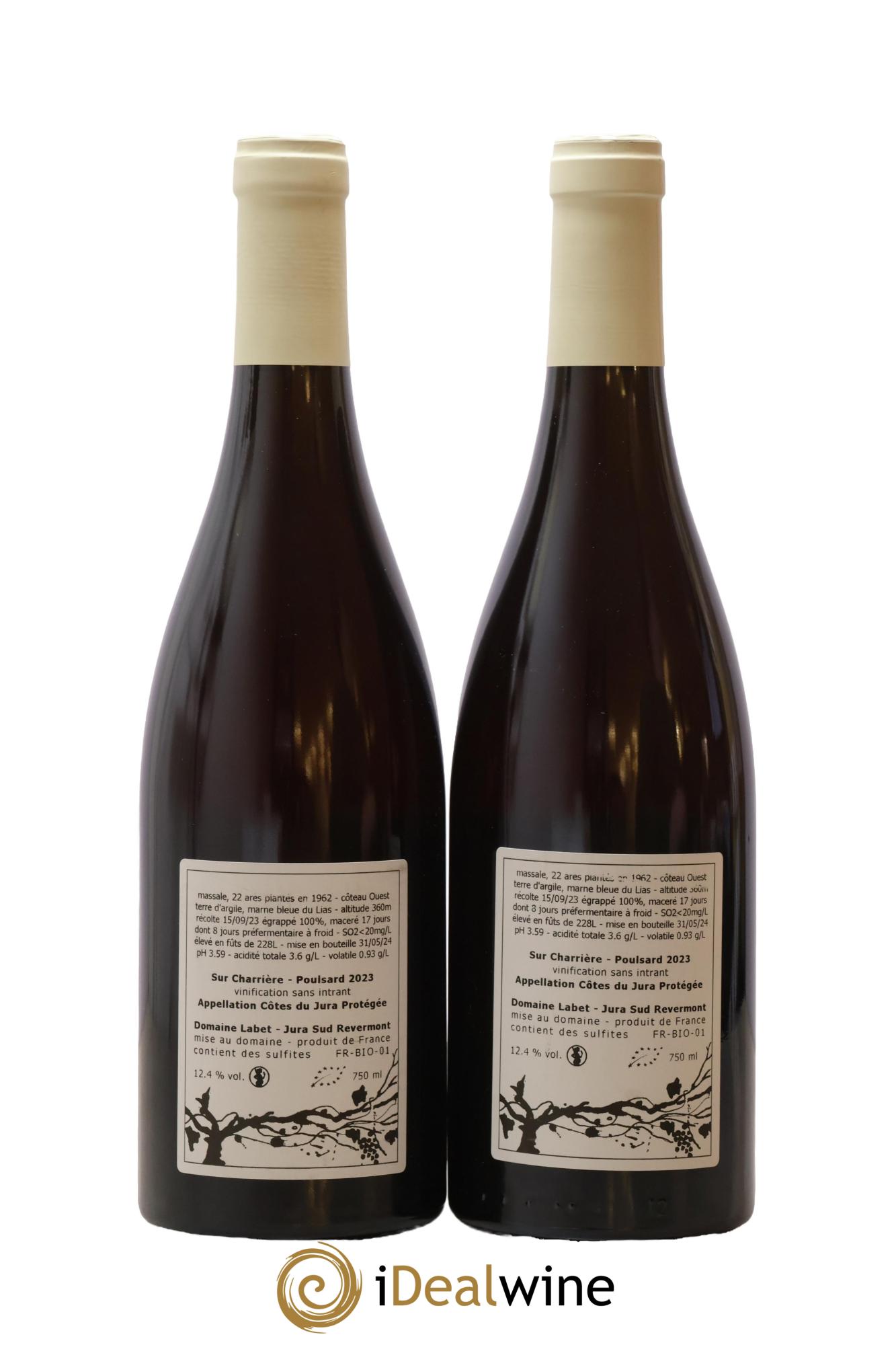 Côtes du Jura Poulsard Sur Charrière Romain - Julien - Charline Labet 2023 - Lot de 2 bouteilles - 1