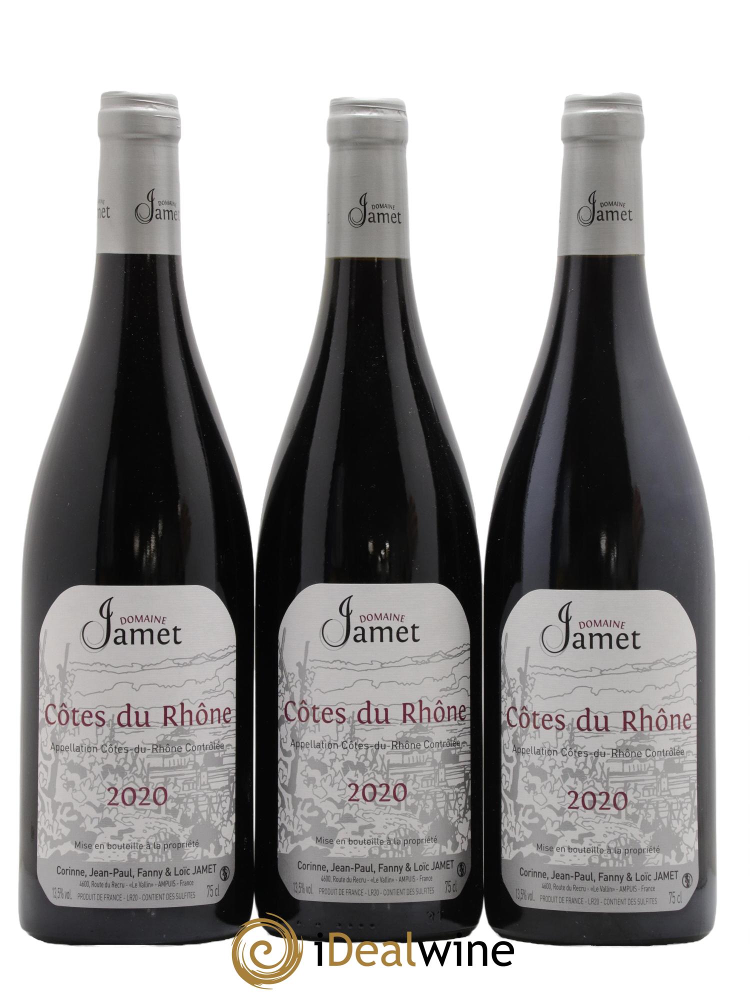 Côtes-du-Rhône Jamet (Domaine) 2020 - Lot de 3 bouteilles - 0