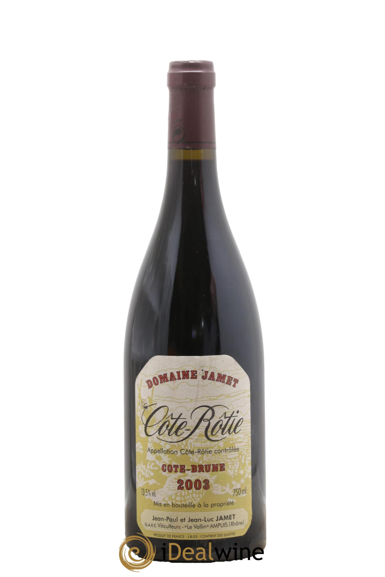 Côte-Rôtie Côte Brune Jamet (Domaine) 2003 - Lot de 1 bouteille - 0