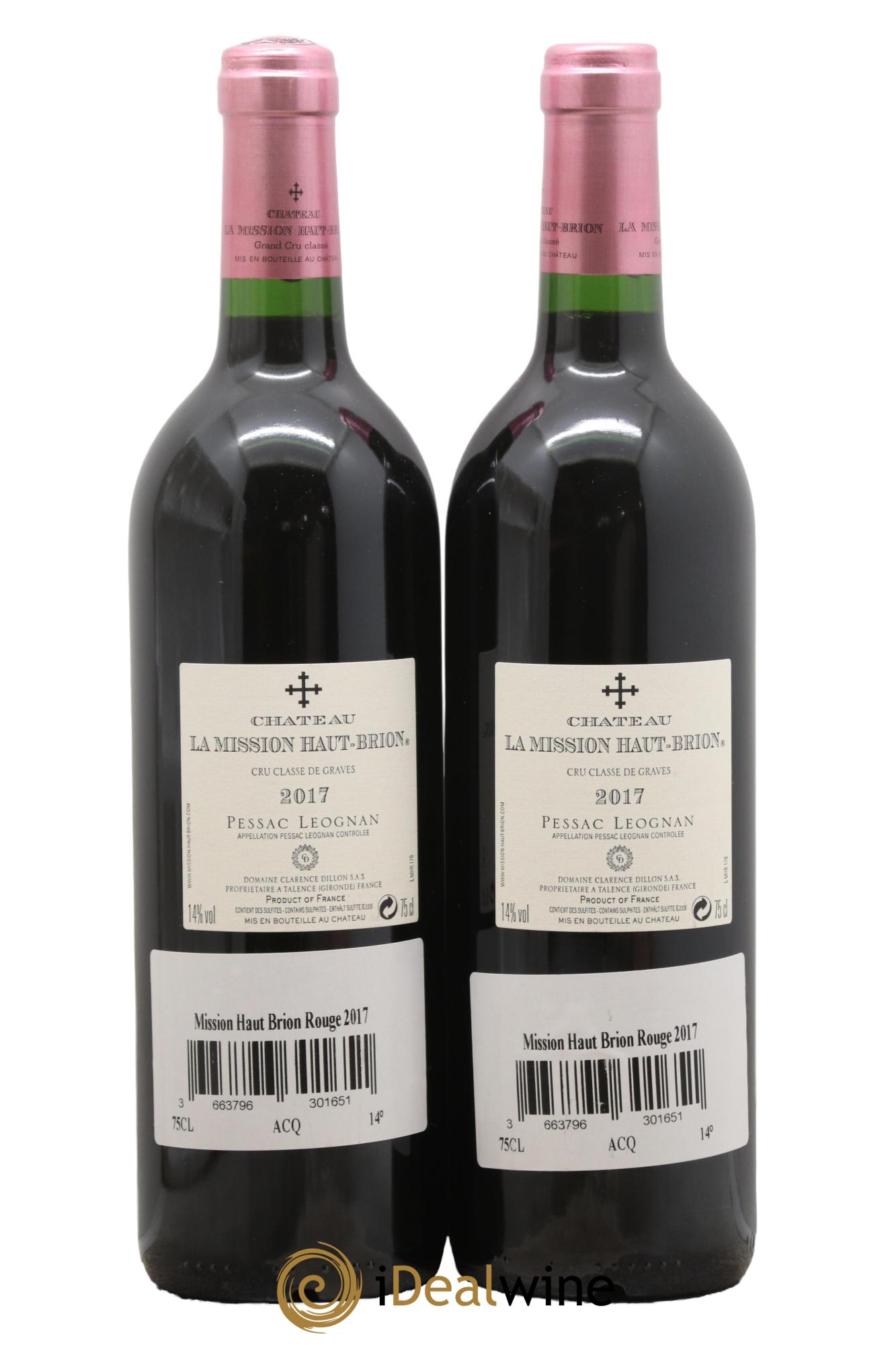 Château la Mission Haut-Brion Cru Classé de Graves 2017 - Posten von 2 Flaschen - 1