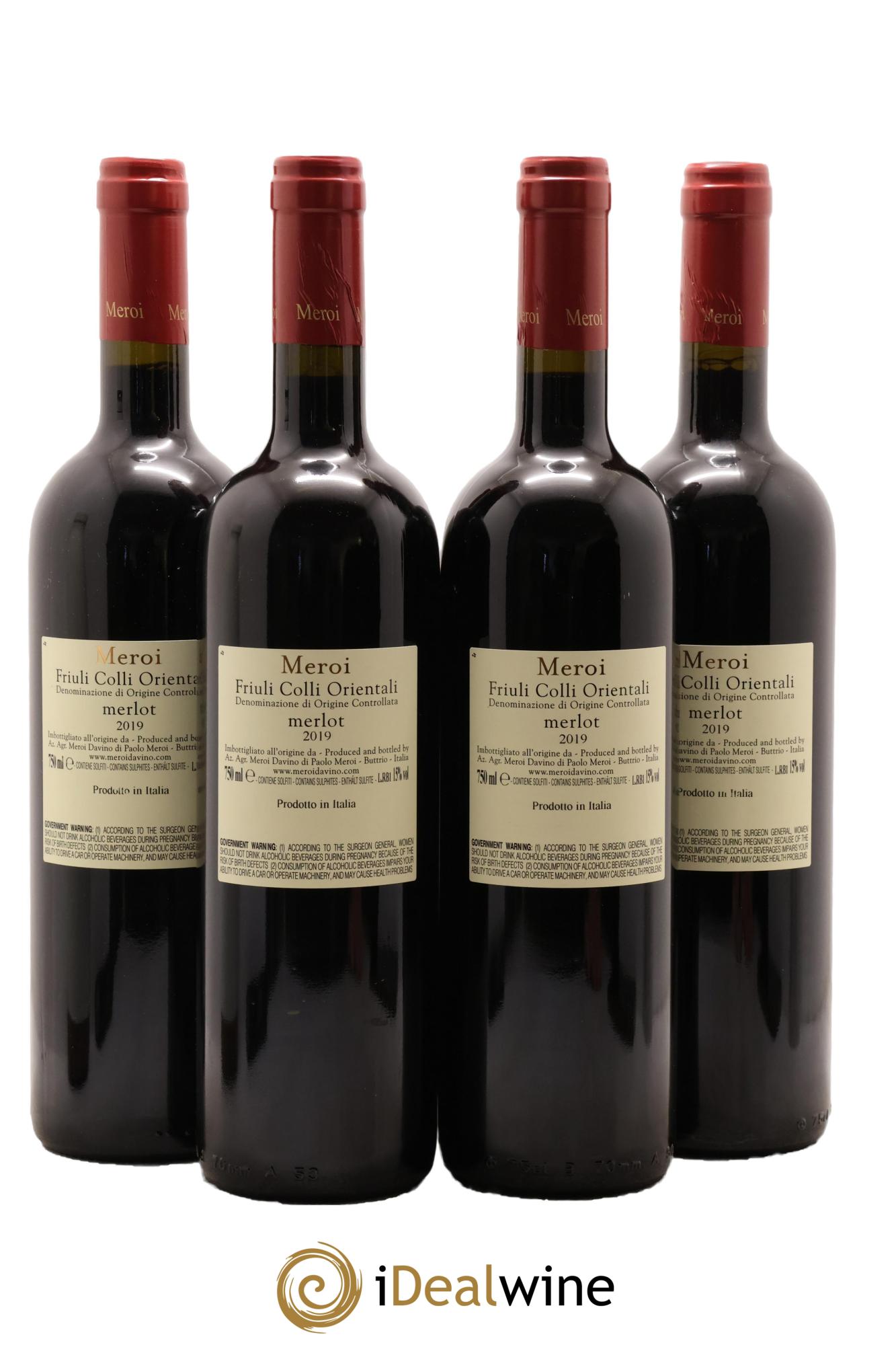 Italie Friuli ColliI Orientali DOC Ros Di Buri Merlot Meroi 2019 - Lot de 4 bouteilles - 1
