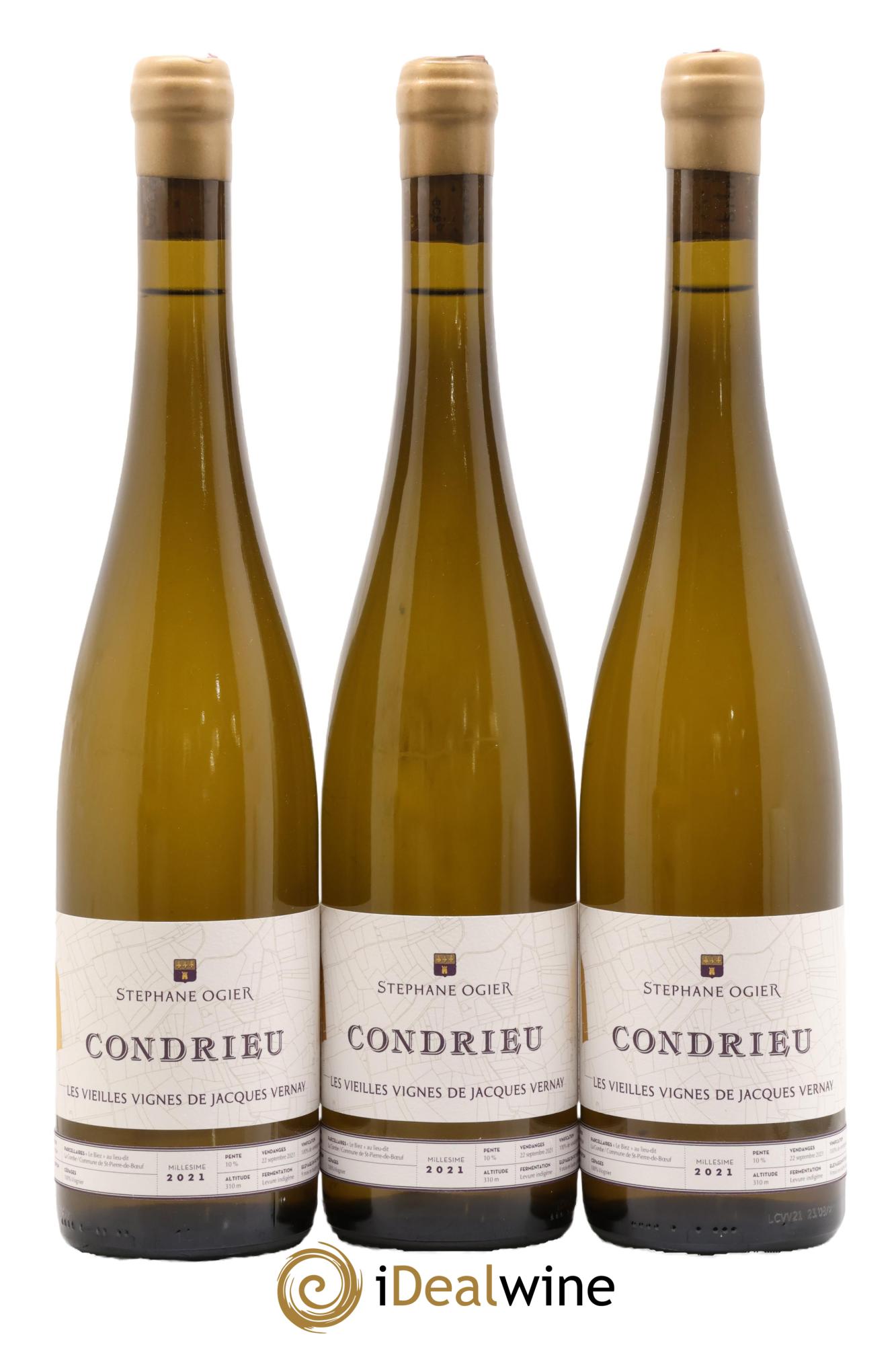 Condrieu Les Vieilles Vignes de Jacques Vernay Stéphane Ogier 2021 - Lot de 3 bouteilles - 0