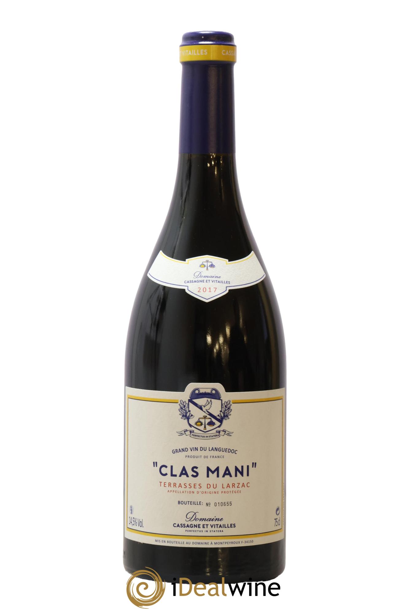 Terrasses du Larzac Clas Mani Cassagne & Vitailles 2017 - Lot de 1 bouteille - 0