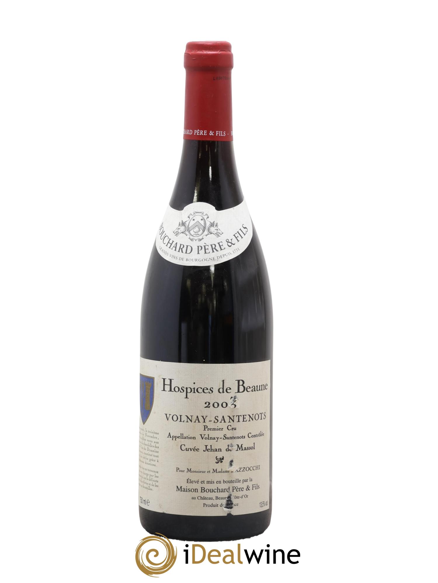 Volnay 1er Cru Santenots Cuvee Jehan De Massol Hospices De Beaune Maison Bouchard Pere & Fils 2003 - Posten von 1 Flasche - 0