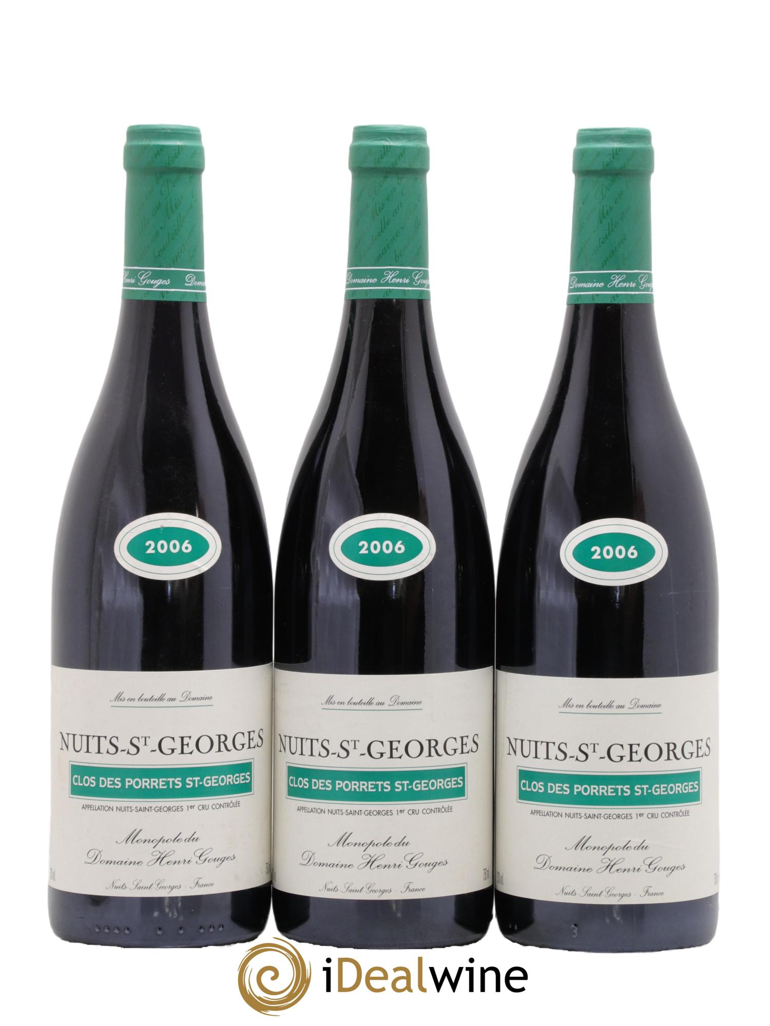 Nuits-Saint-Georges 1er Cru Clos des Porrets St Georges Henri Gouges 2006 - Lotto di 3 bottiglie - 0