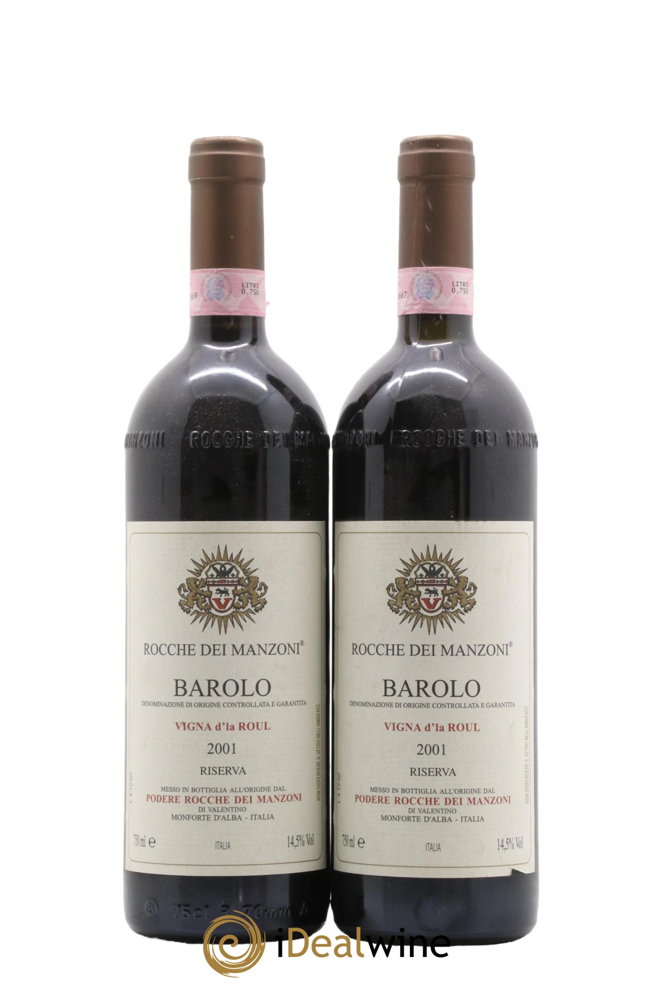 Barolo DOCG Riserva Vigna d'la Roul Rocche di Manzoni 2001 - Lot de 2 bouteilles - 0