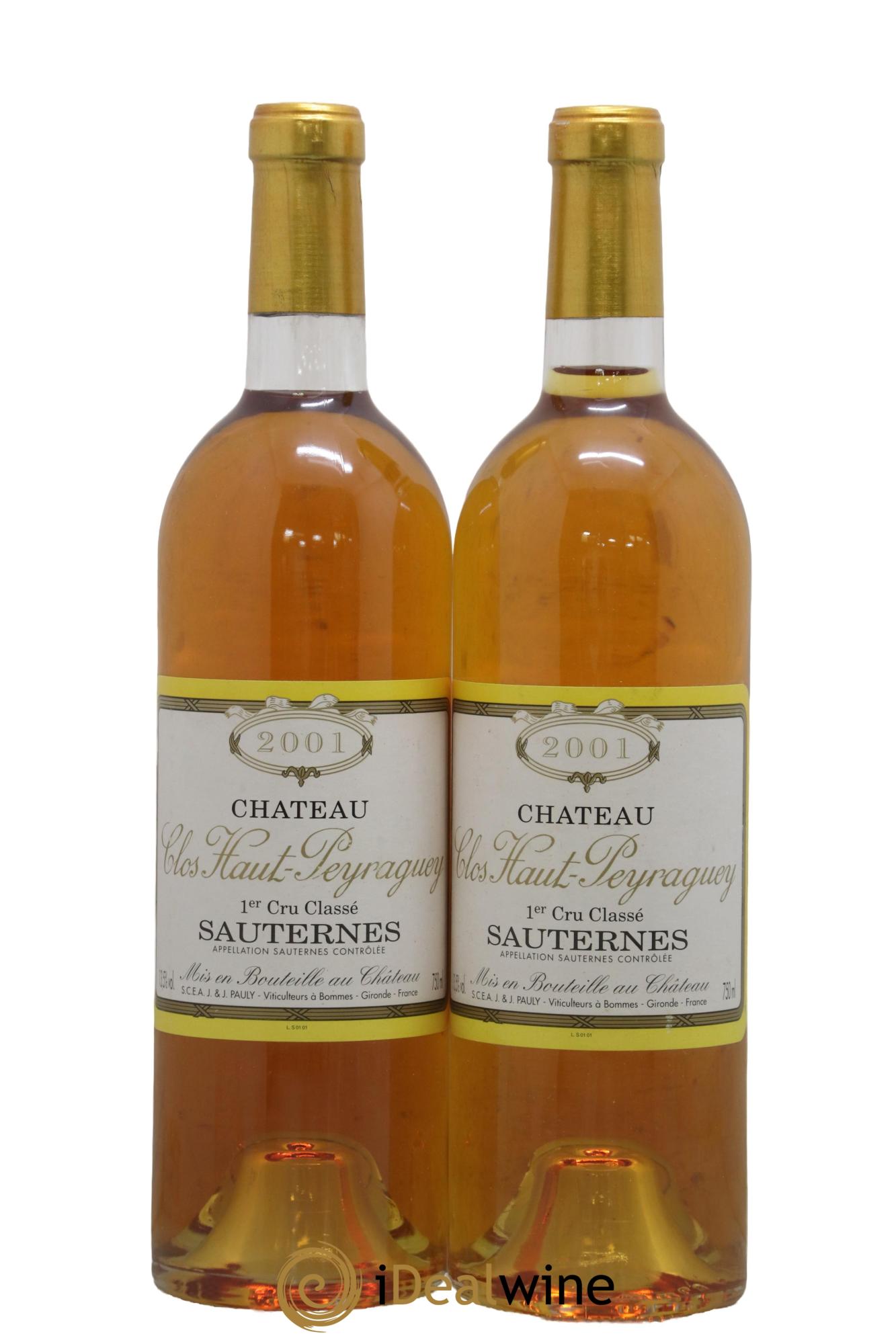 Clos Haut-Peyraguey 1er Grand Cru Classé 2001 - Lot de 2 bouteilles - 0