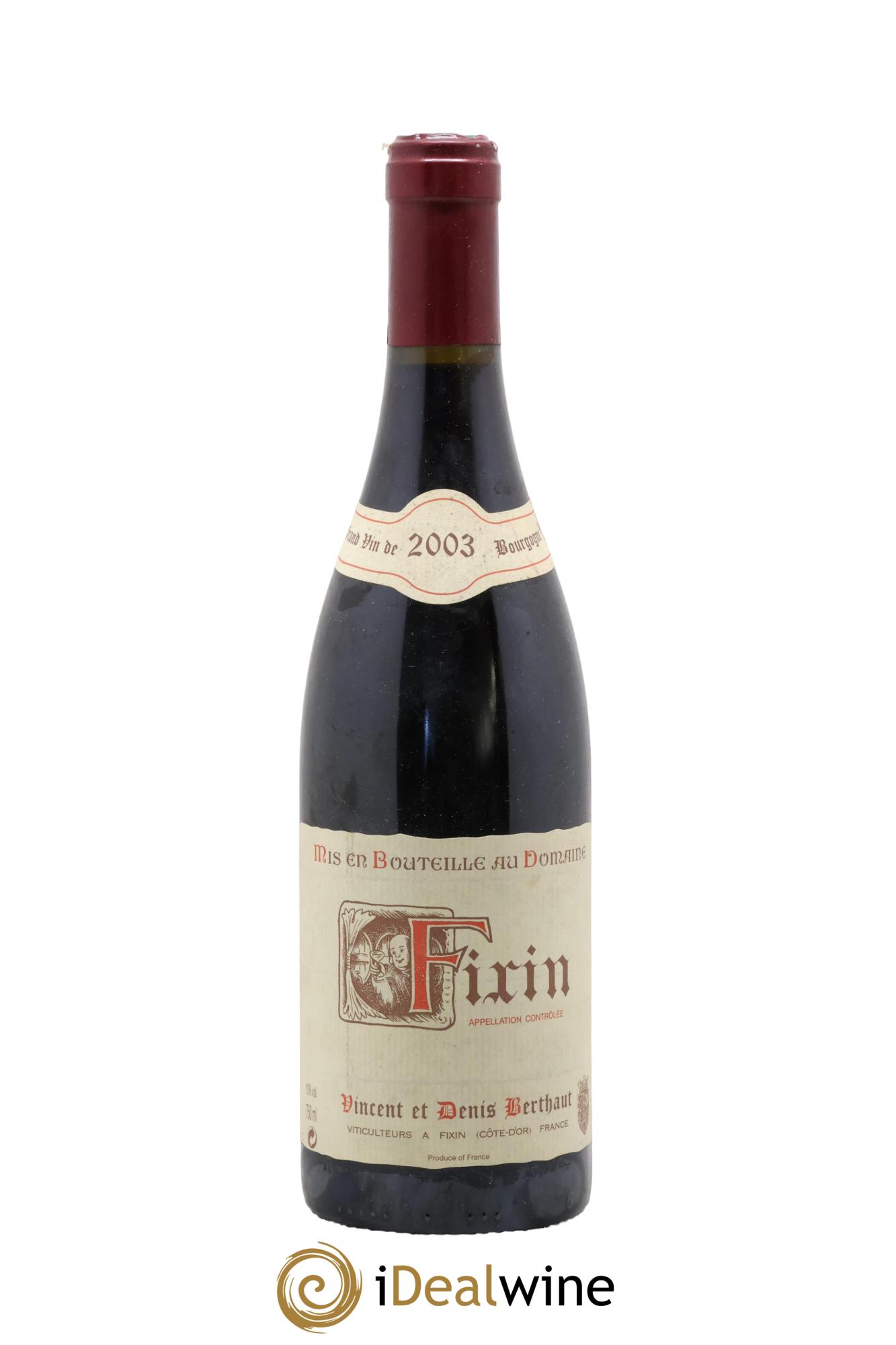 Fixin Vincent Et Denis Berthaut 2003 - Posten von 1 Flasche - 0
