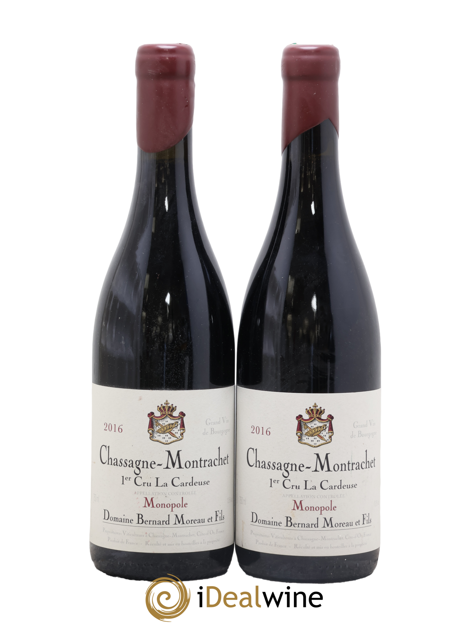 Chassagne-Montrachet 1er Cru La Cardeuse Bernard Moreau et Fils (Domaine) 2016 - Lot de 2 bouteilles - 0