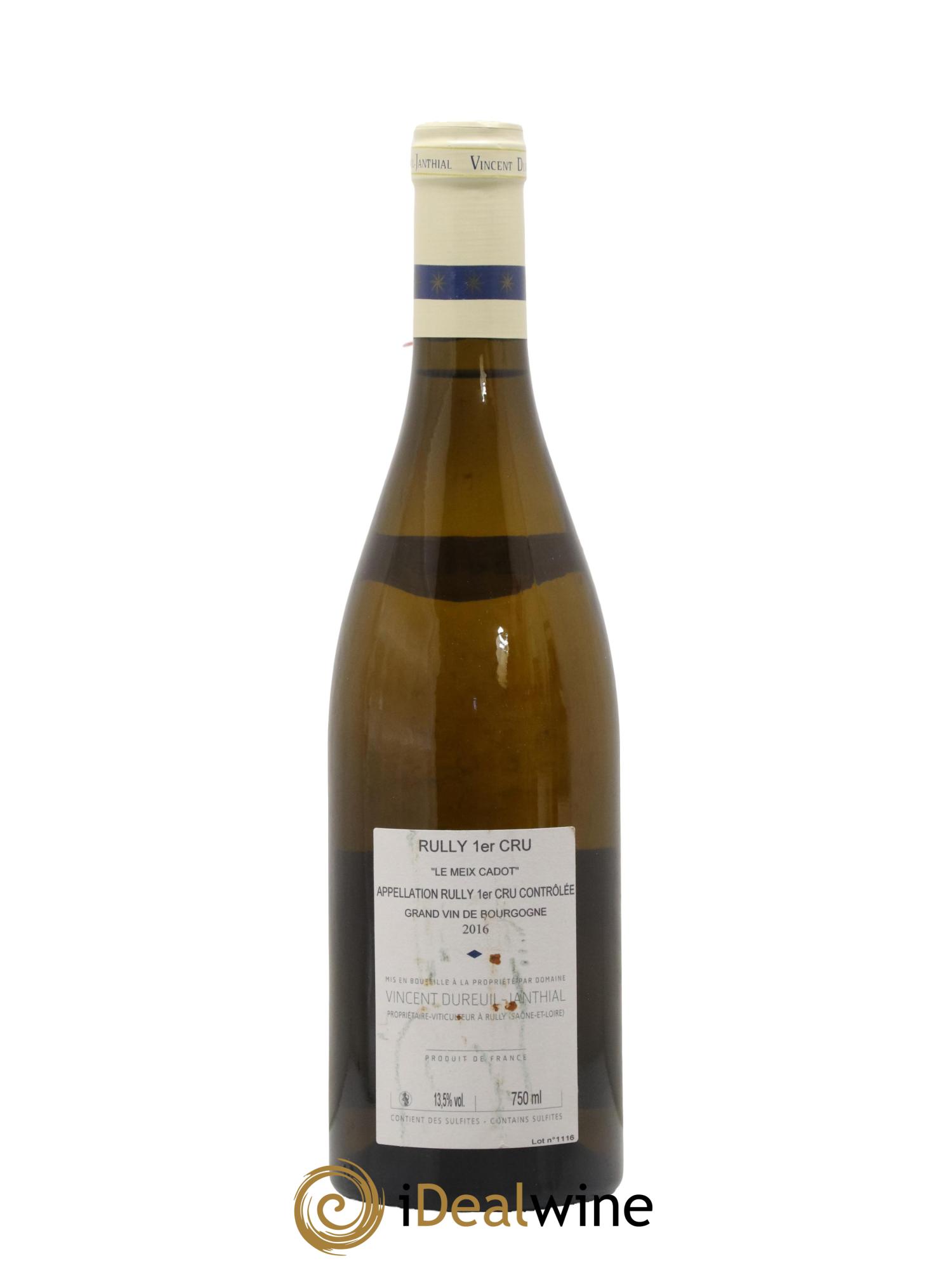 Rully 1er Cru Le Meix Cadot Vieilles Vignes Vincent Dureuil-Janthial 2016 - Lotto di 1 bottiglia - 1