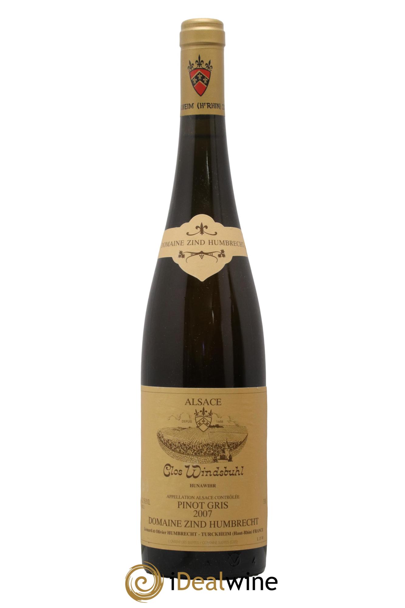 Alsace Pinot Gris Clos Windsbuhl Zind-Humbrecht (Domaine) 2007 - Lot de 1 bouteille - 0