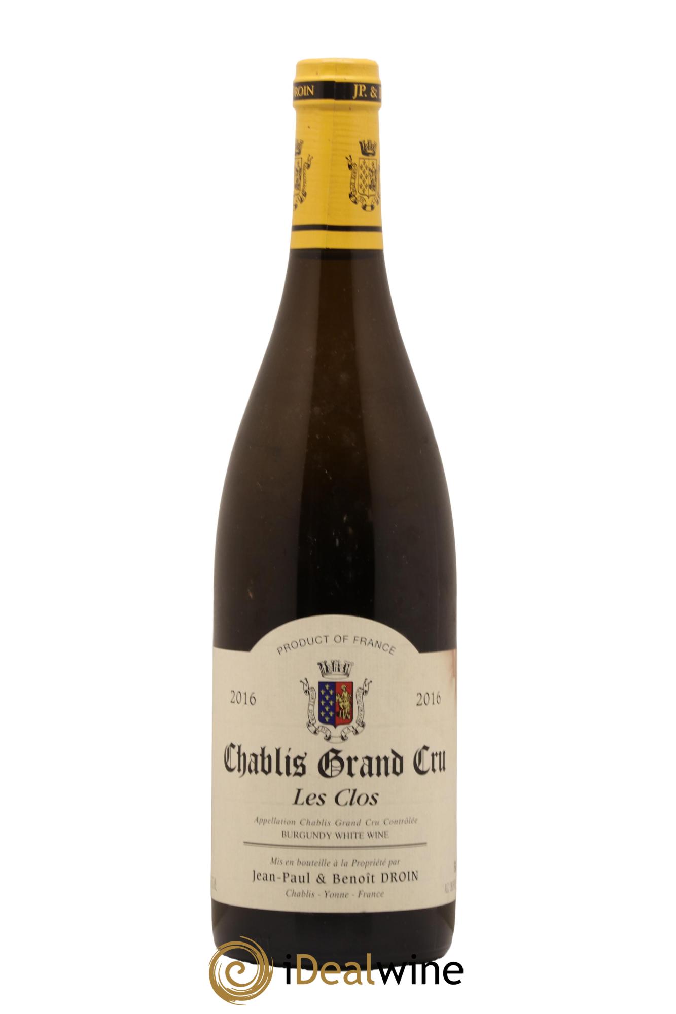 Chablis Grand Cru Les Clos Jean-Paul & Benoît Droin (Domaine) 2016 - Lot de 1 bouteille - 0