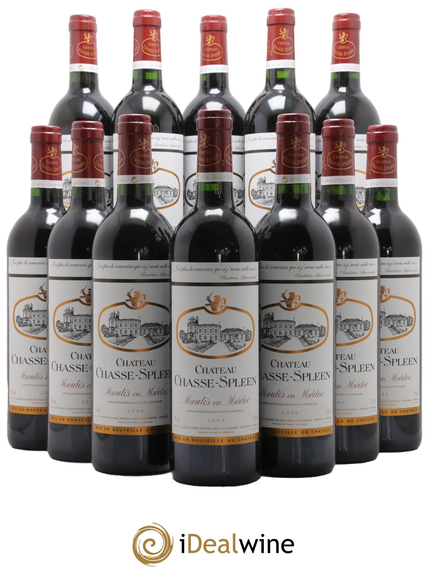 Château Chasse Spleen 2000 - Lot de 12 bouteilles - 0