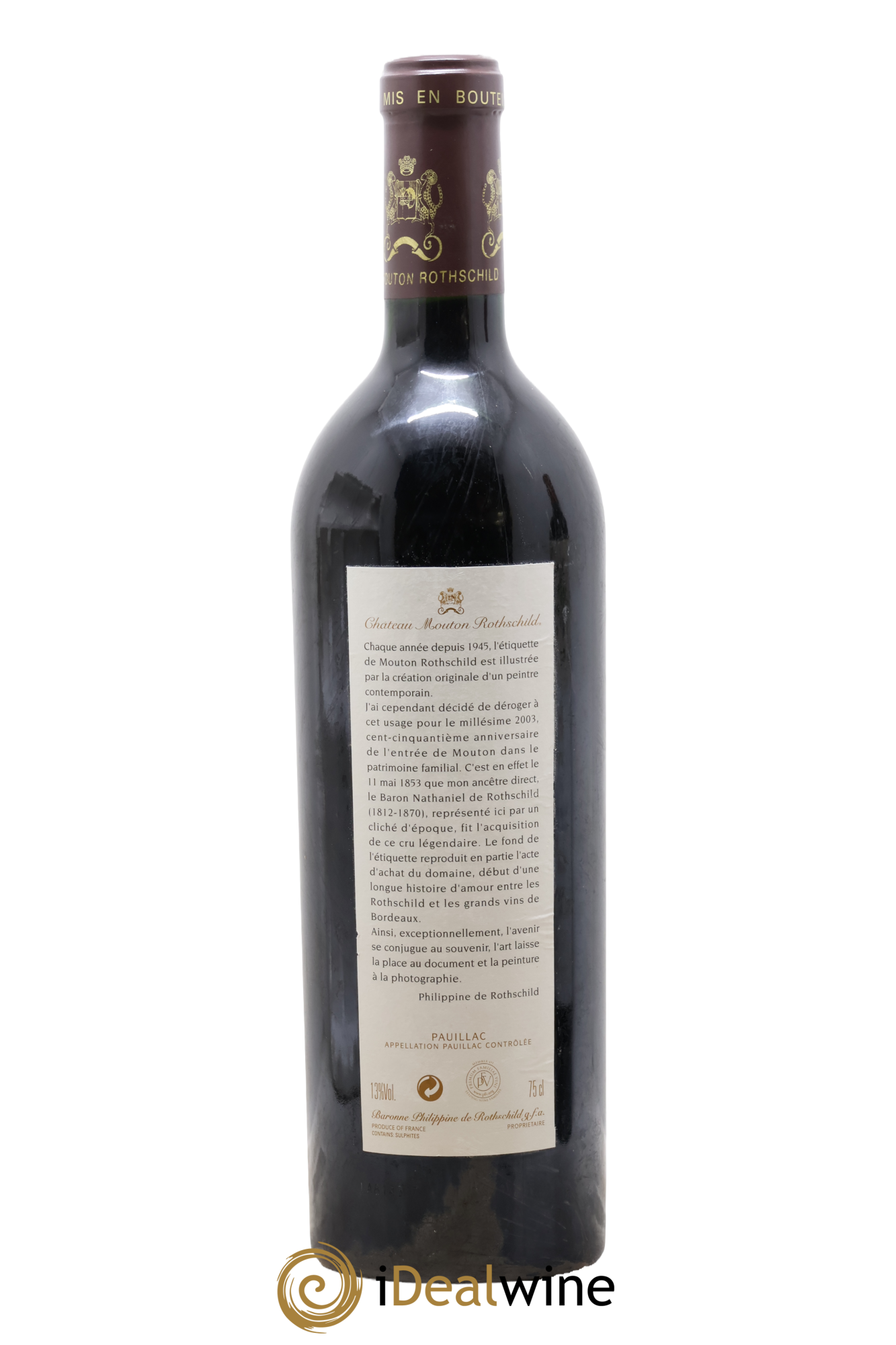 Château Mouton Rothschild 1er Grand Cru Classé 2003 - Lot de 1 bouteille - 1