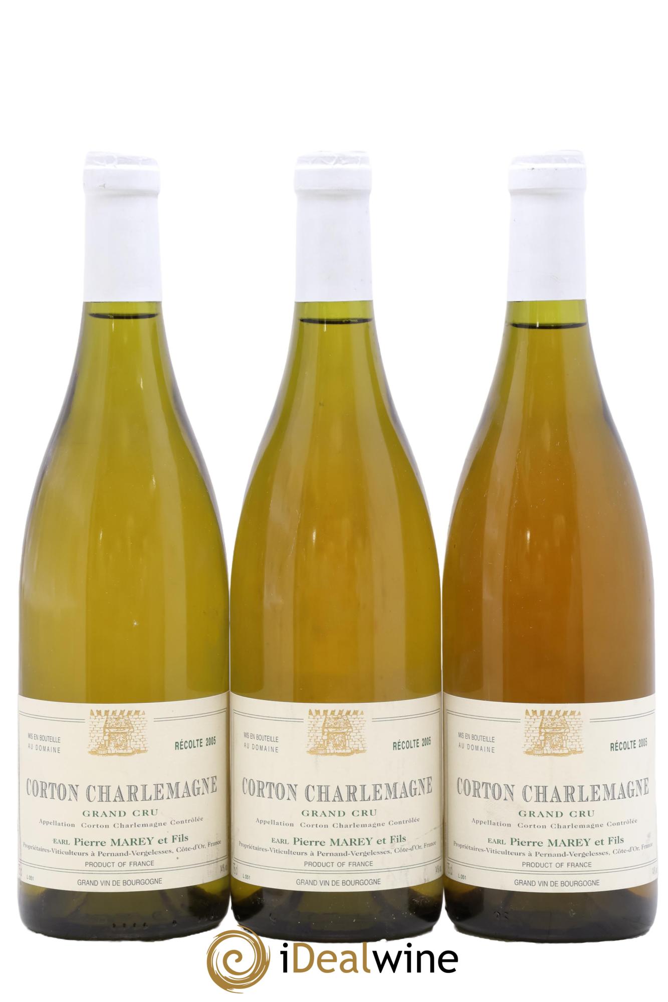 Corton-Charlemagne Grand Cru Pierre Marey & Fils 2005 - Lote de 3 botellas - 0