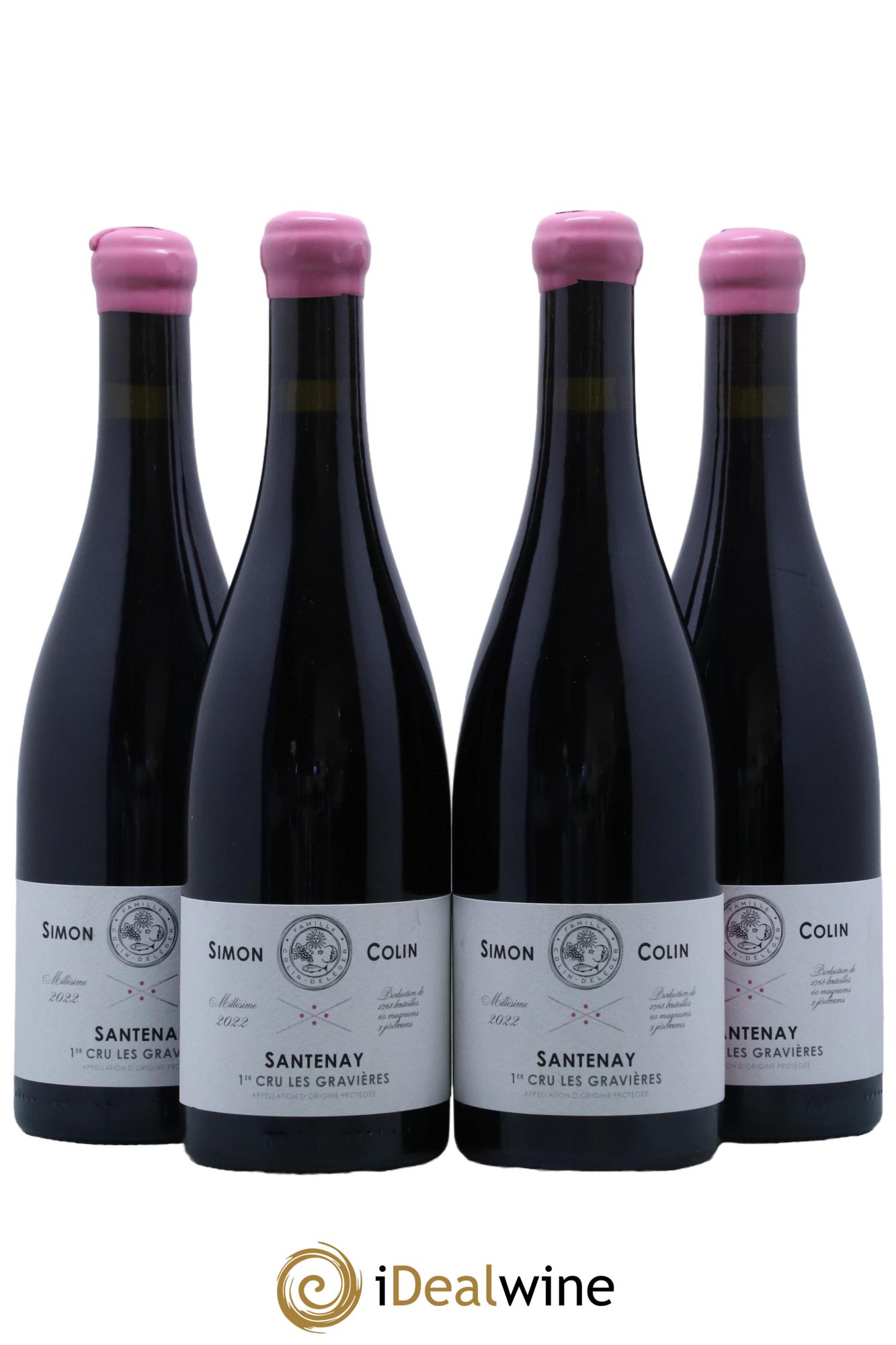 Santenay 1er Cru Les Gravières Simon Colin 2022 - Lot de 4 bouteilles - 0